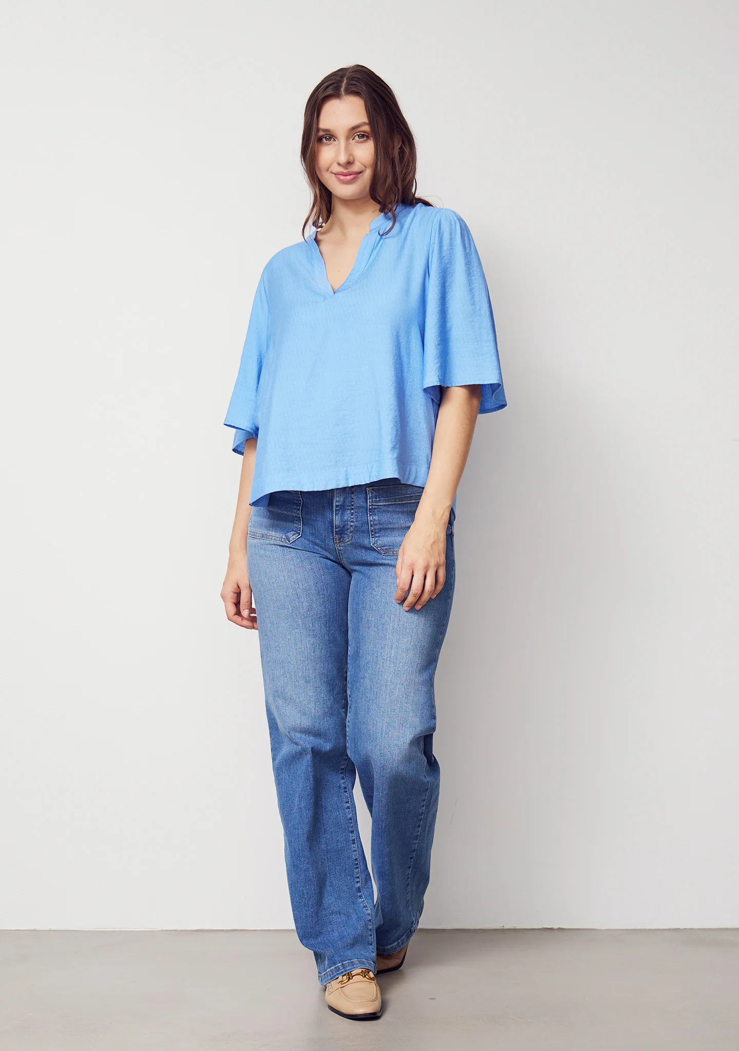 Ane s/s Blouse - Spring Blue
