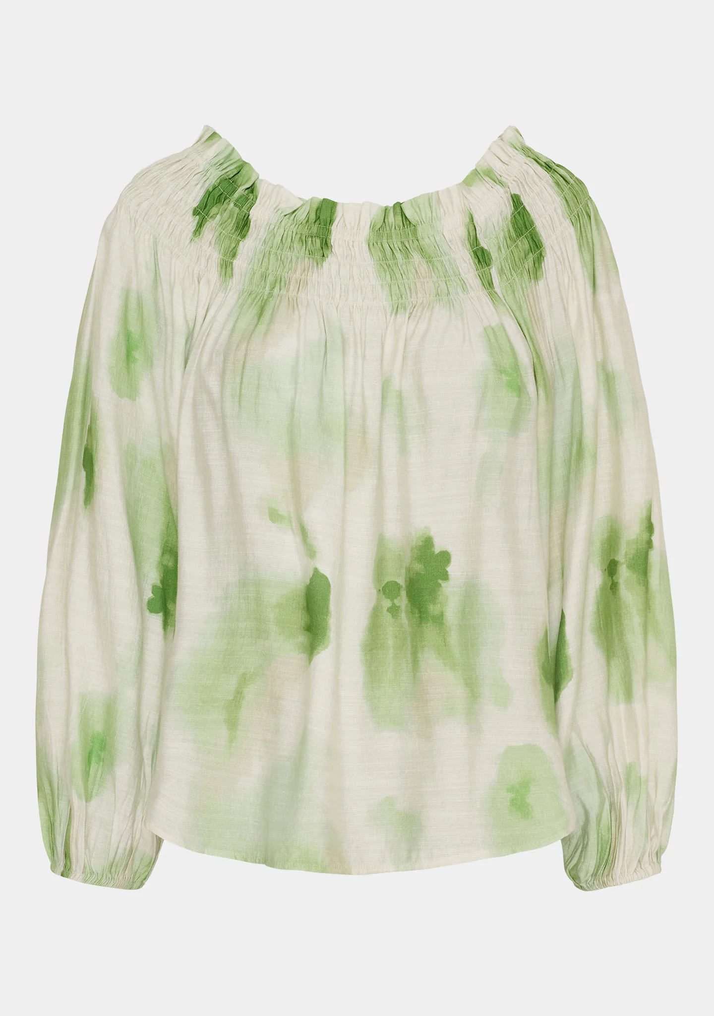 Ane Stretch Blouse - Green Watercolor - Image 2