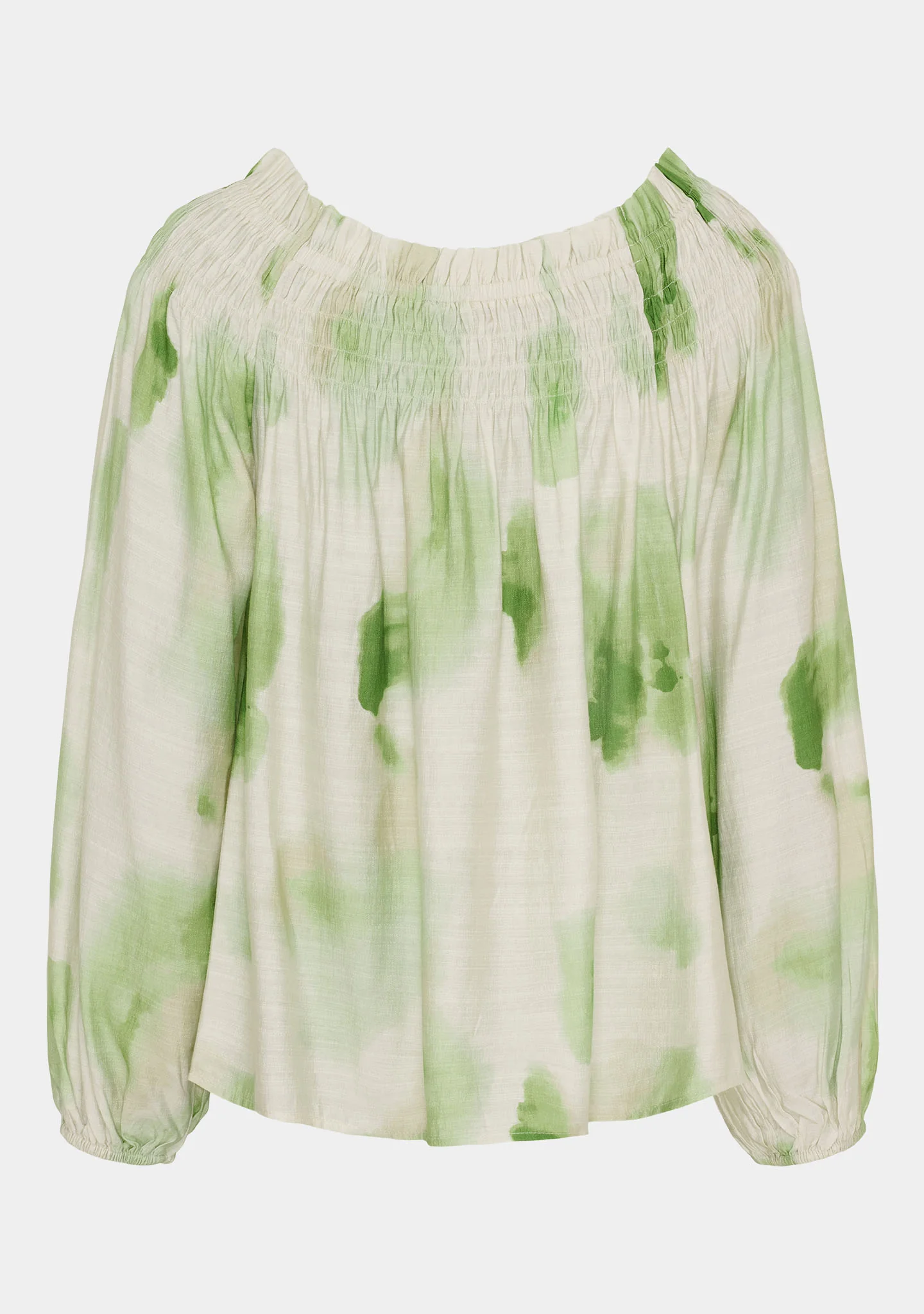 Ane Stretch Blouse - Green Watercolor - Image 3