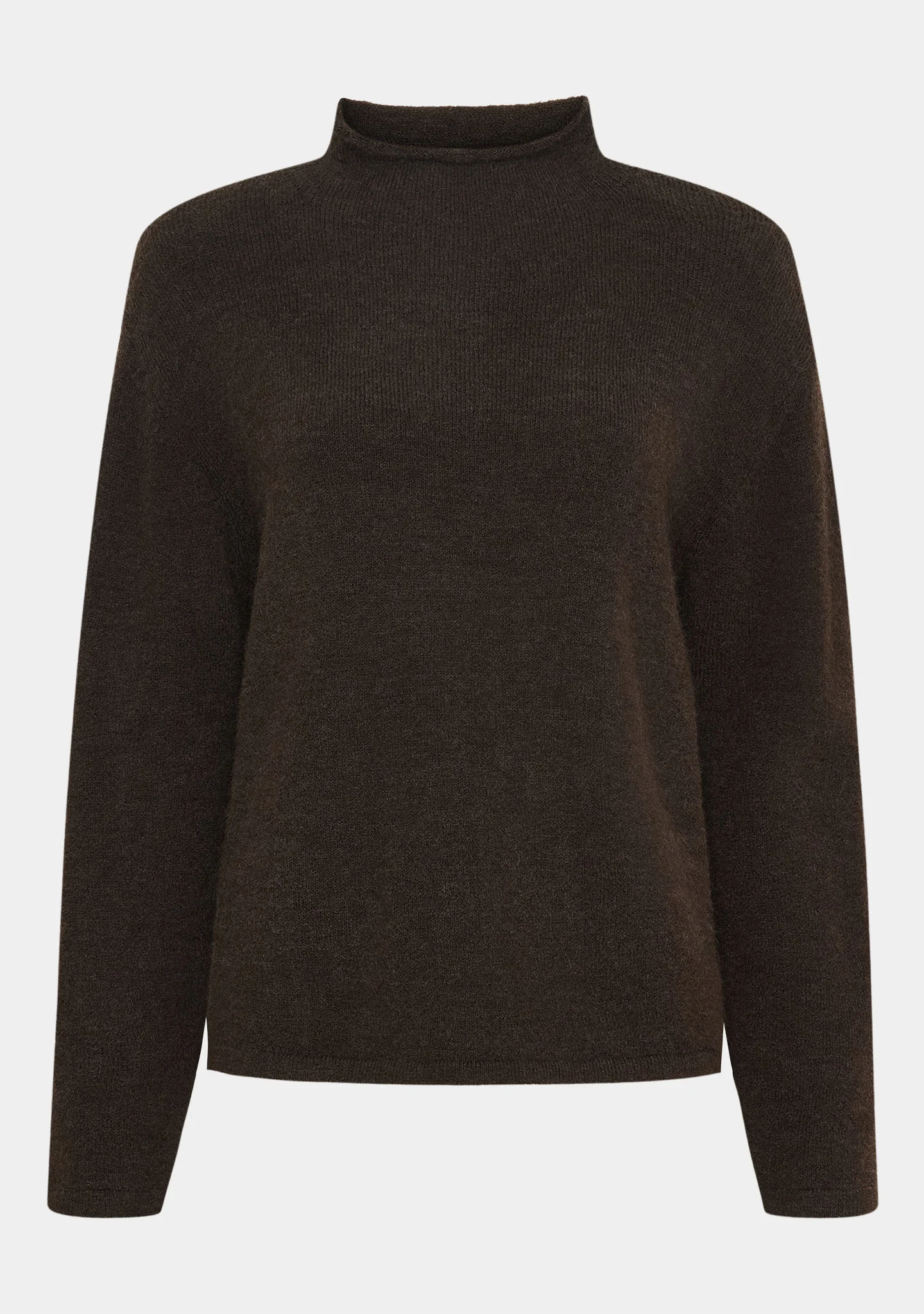 Anna Highneck Pullover - Dark Brown Melange - Image 5