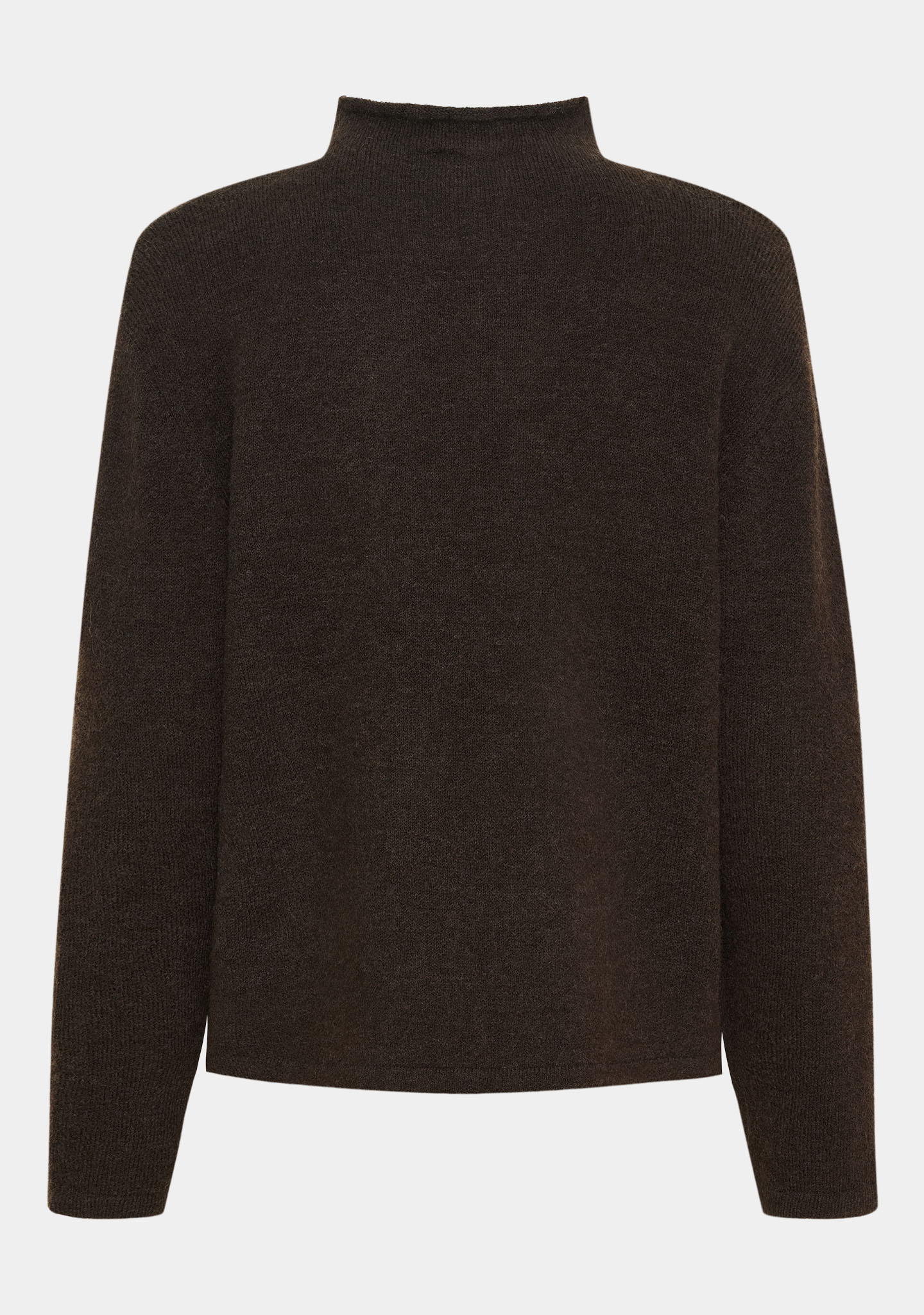 Anna Highneck Pullover - Dark Brown Melange - Image 6