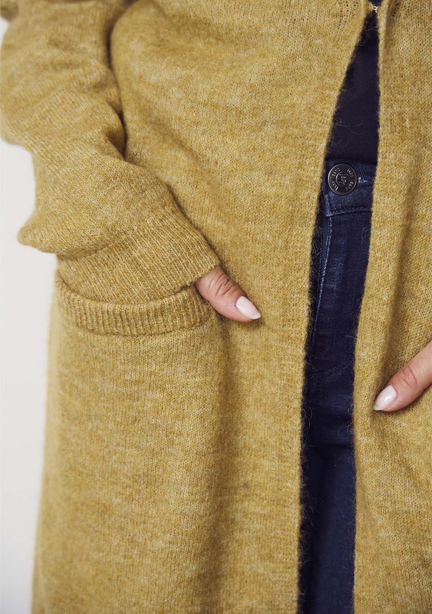 Anna Long Cardigan - Lime Melange - Image 3
