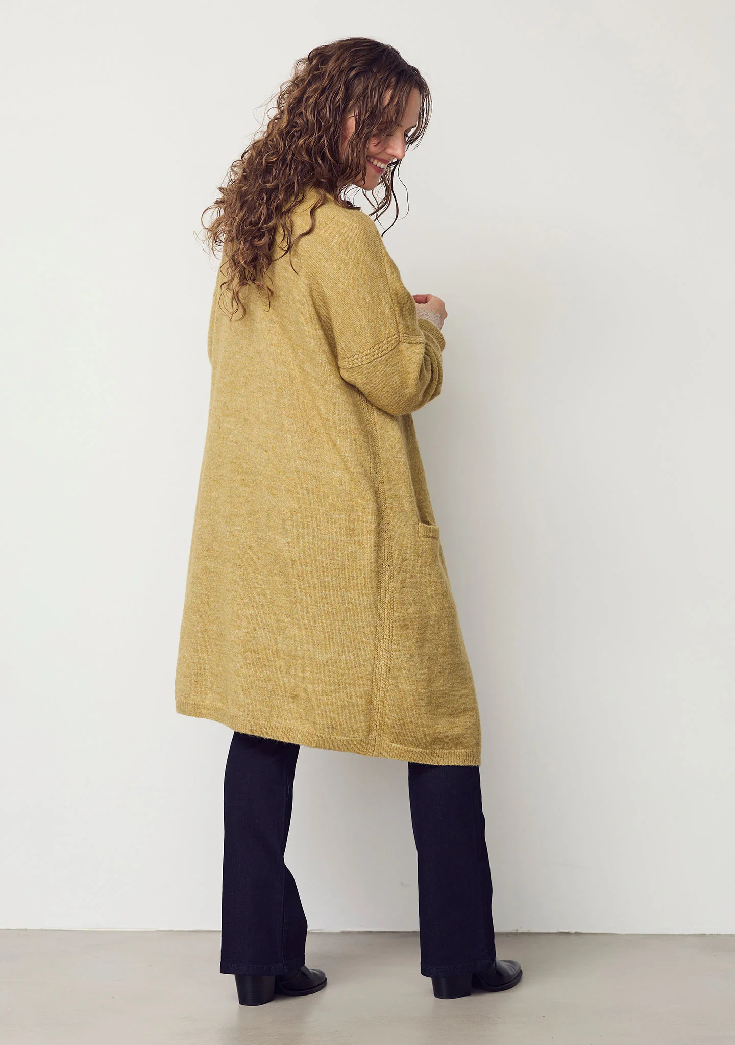 Anna Long Cardigan - Lime Melange - Image 5