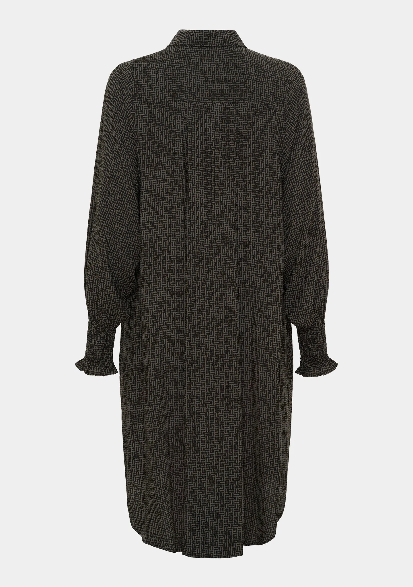 Asta Smock Dress - Graphic Khaki Strokes - Image 3