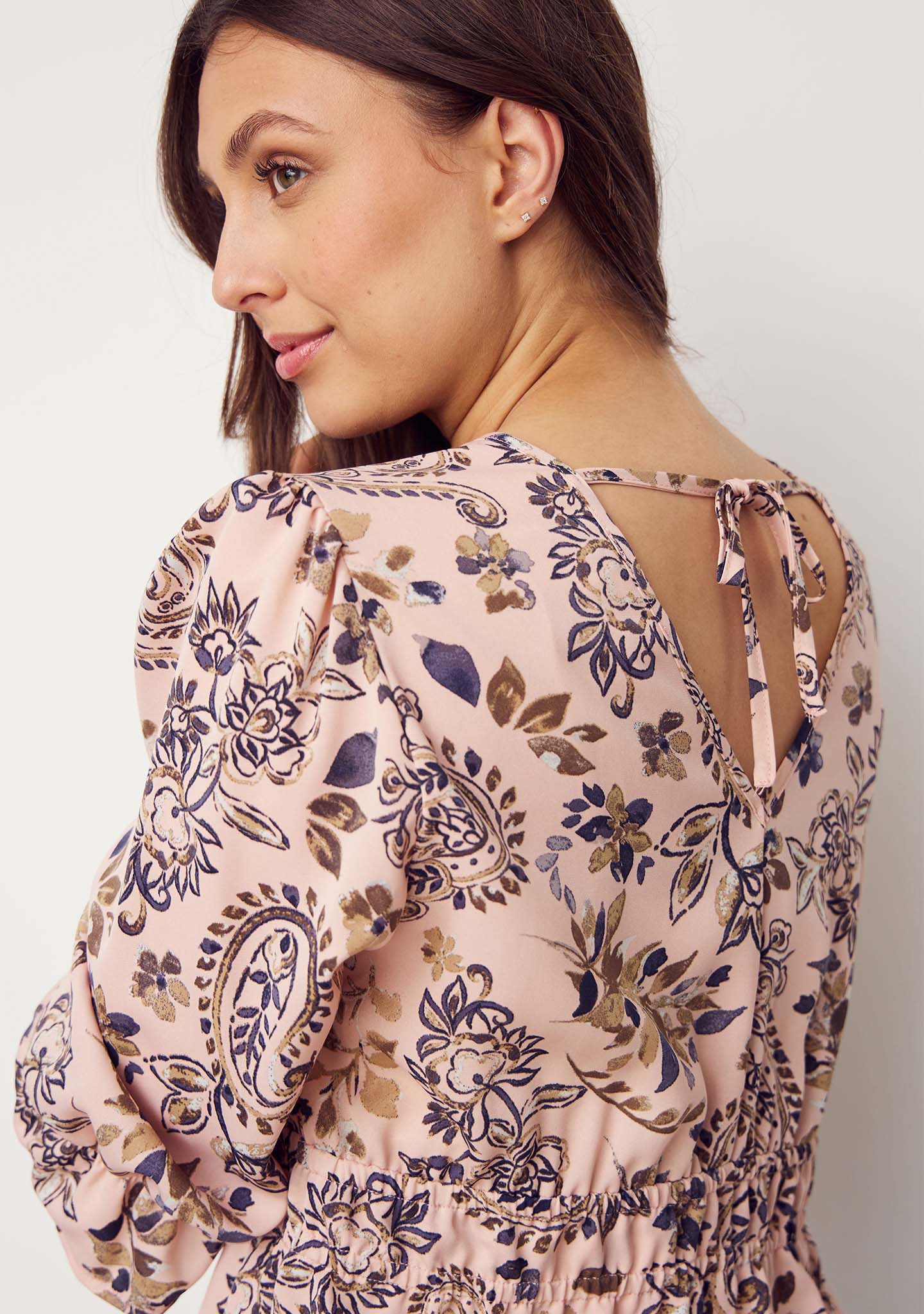 Bitten Waistband Blouse - Rose Floral - Image 4
