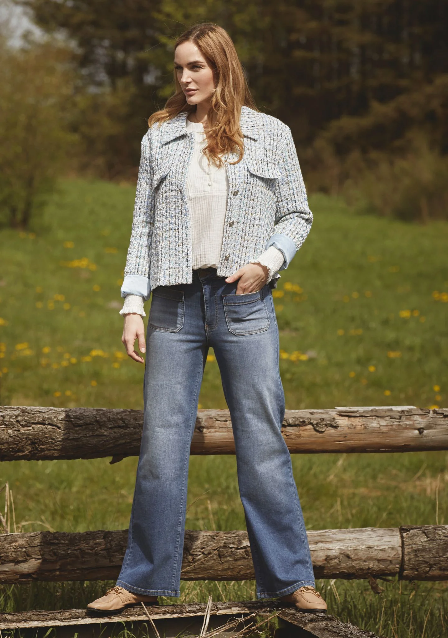 Bologna Wide Jeans - Mid Denim - Image 4