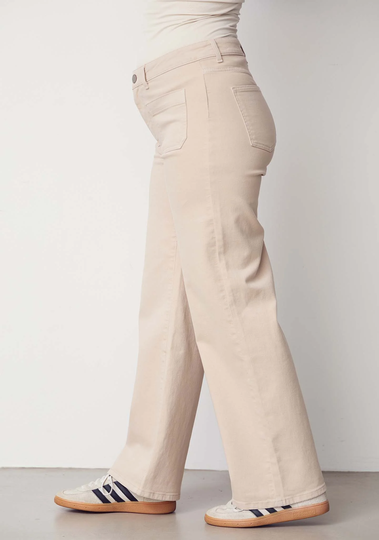 Bologna wide Twill Pant - Dark Sand - Image 2