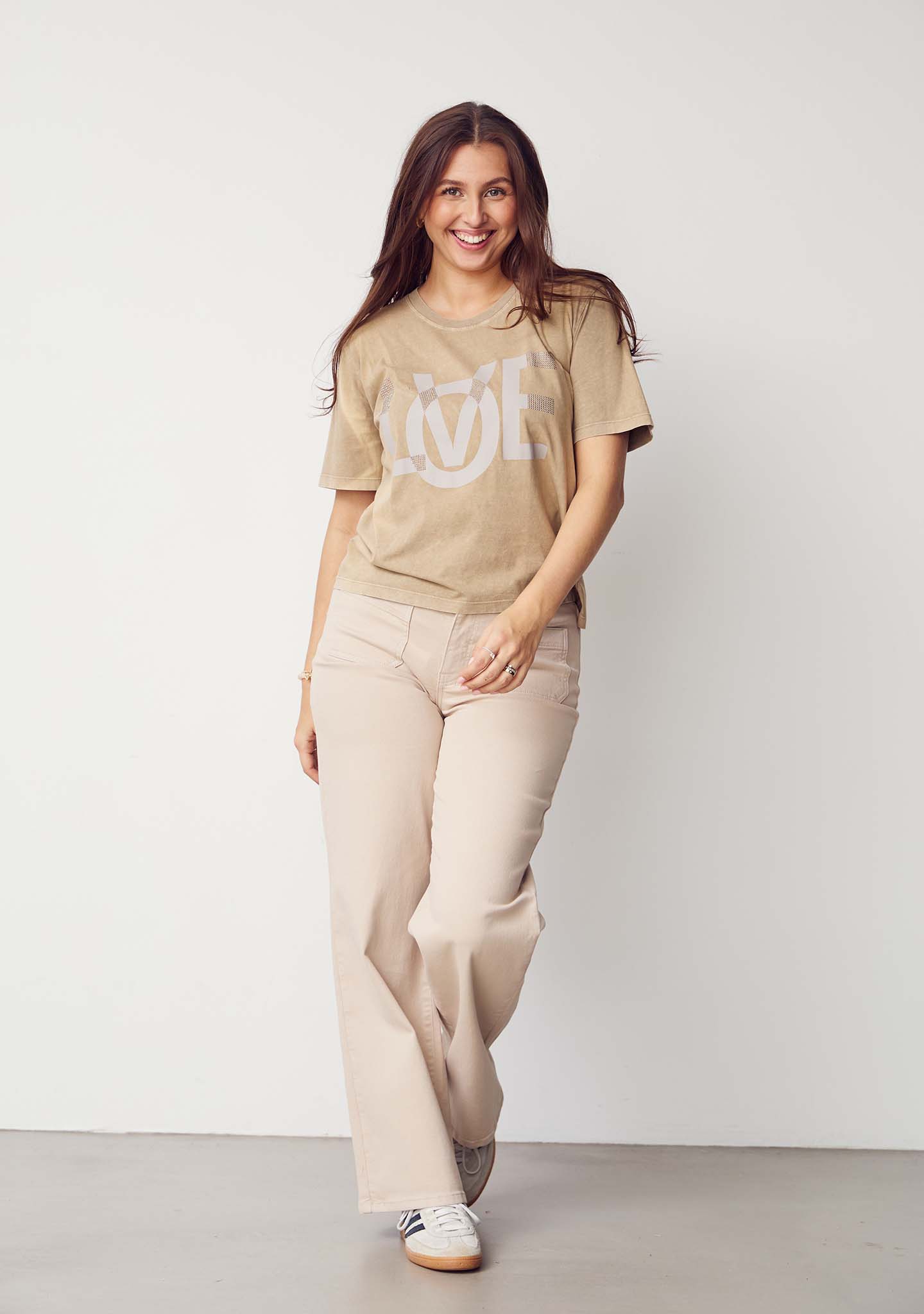 Bologna wide Twill Pant - Dark Sand - Image 5