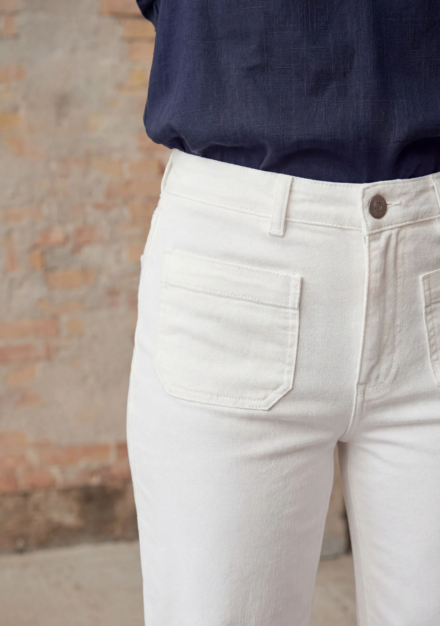 Bologna wide Twill Pant - White - Image 3