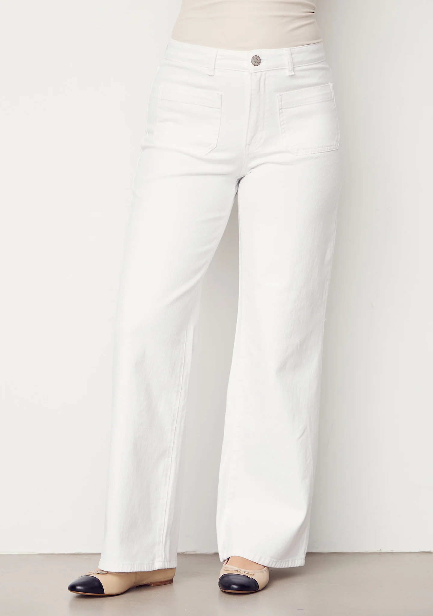 Bologna wide Twill Pant - White - Image 4
