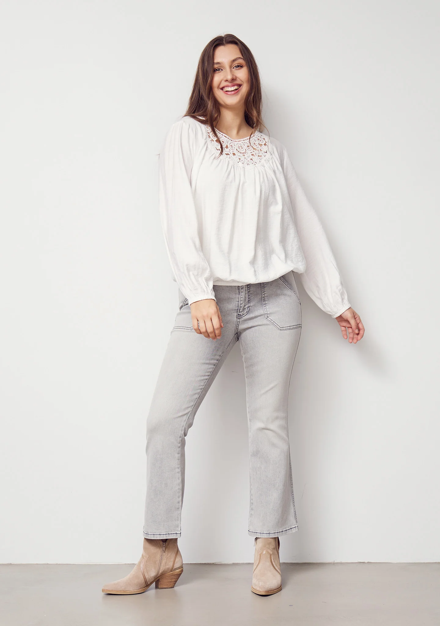 Cleo Lace Blouse - Broken White - Image 3