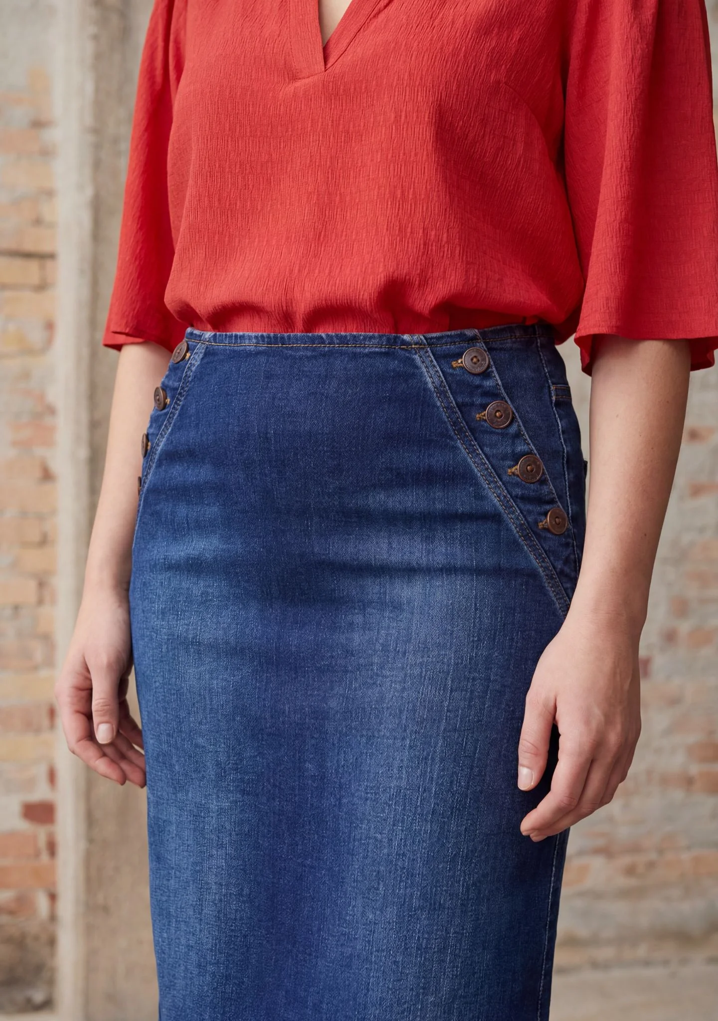 Como Highwaist Skirt - Dark denim - Image 3