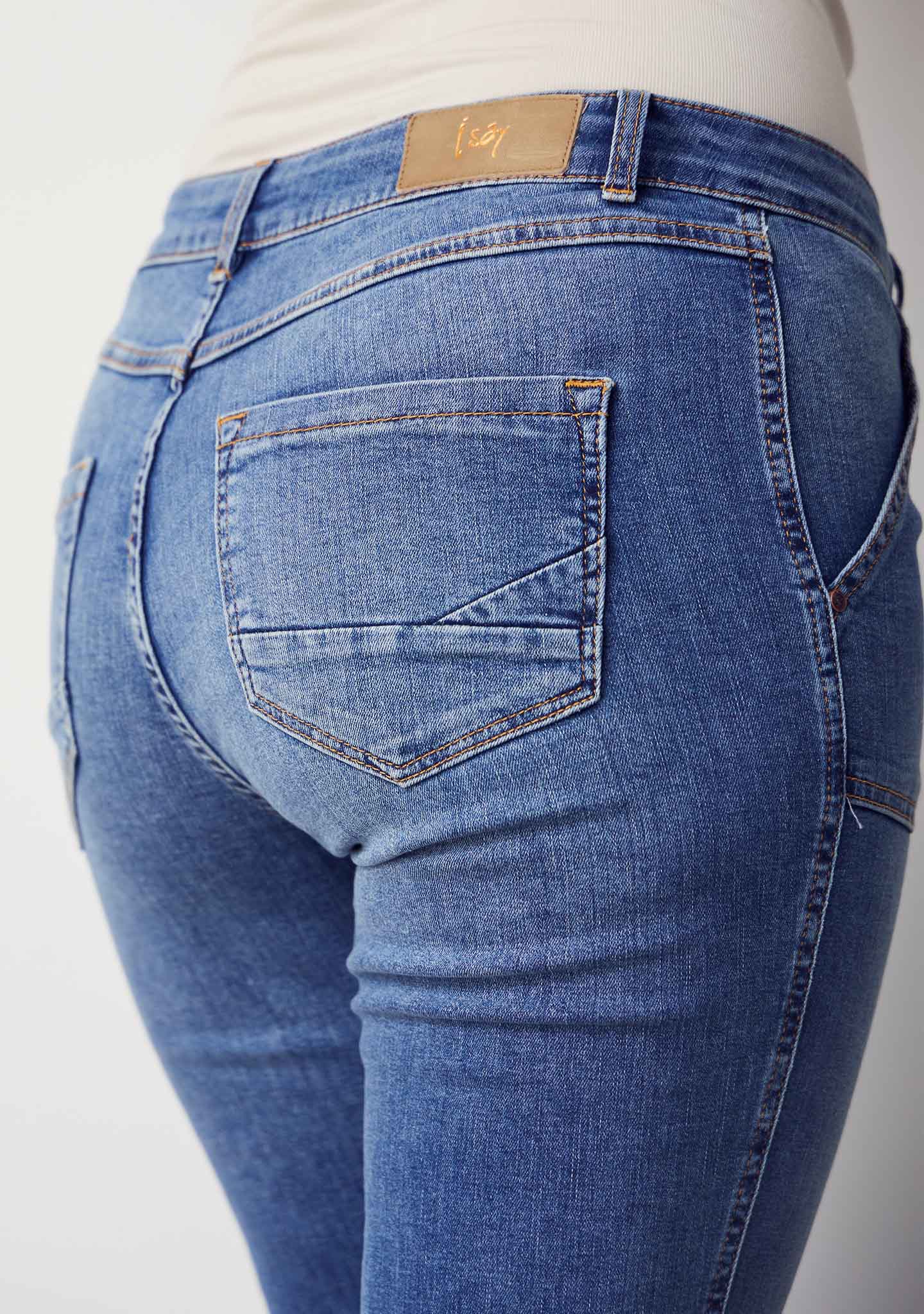 Como Long Flare Jeans - Mid Denim - Image 4