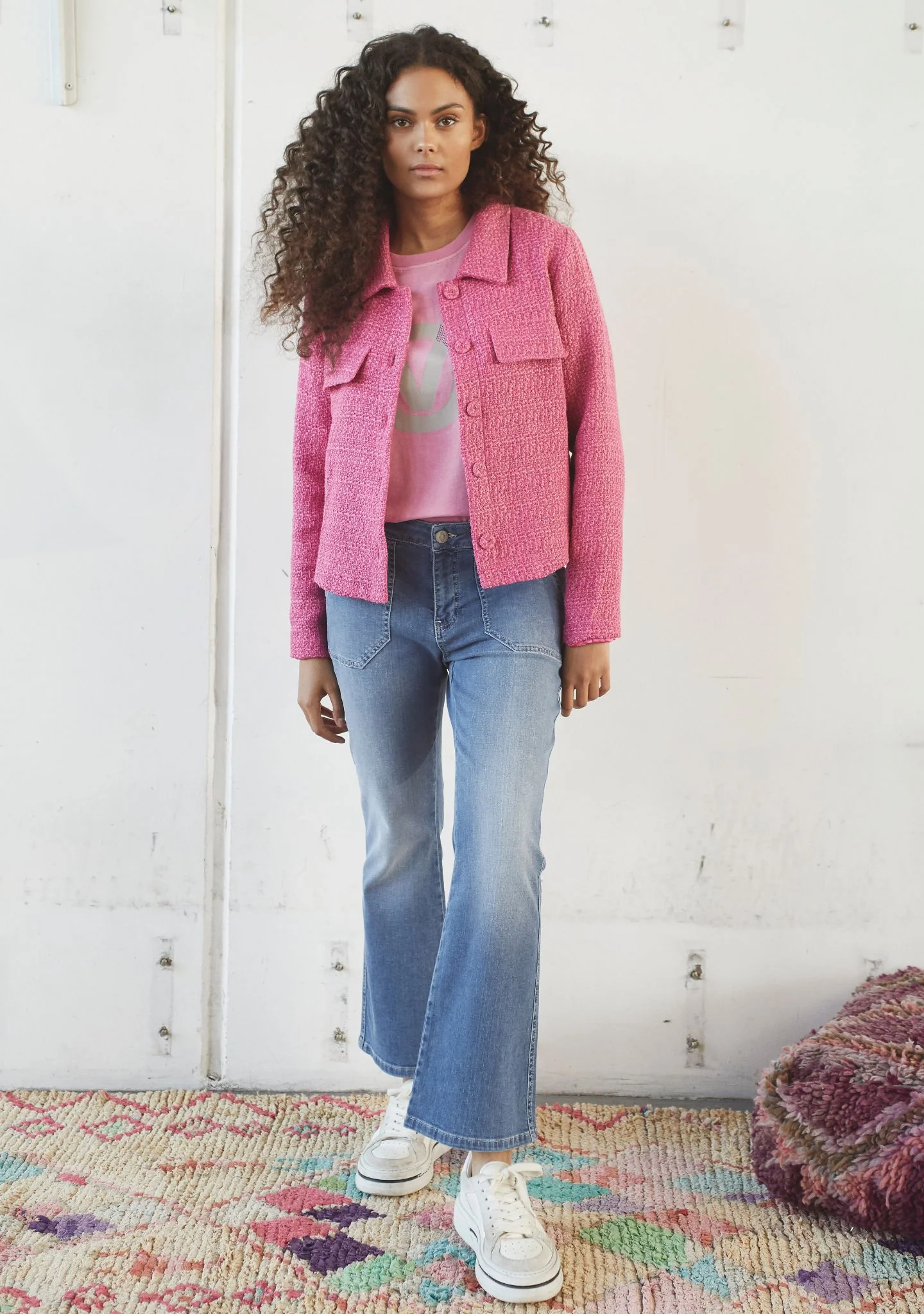 Como Long Flare Jeans - Mid Denim - Image 7