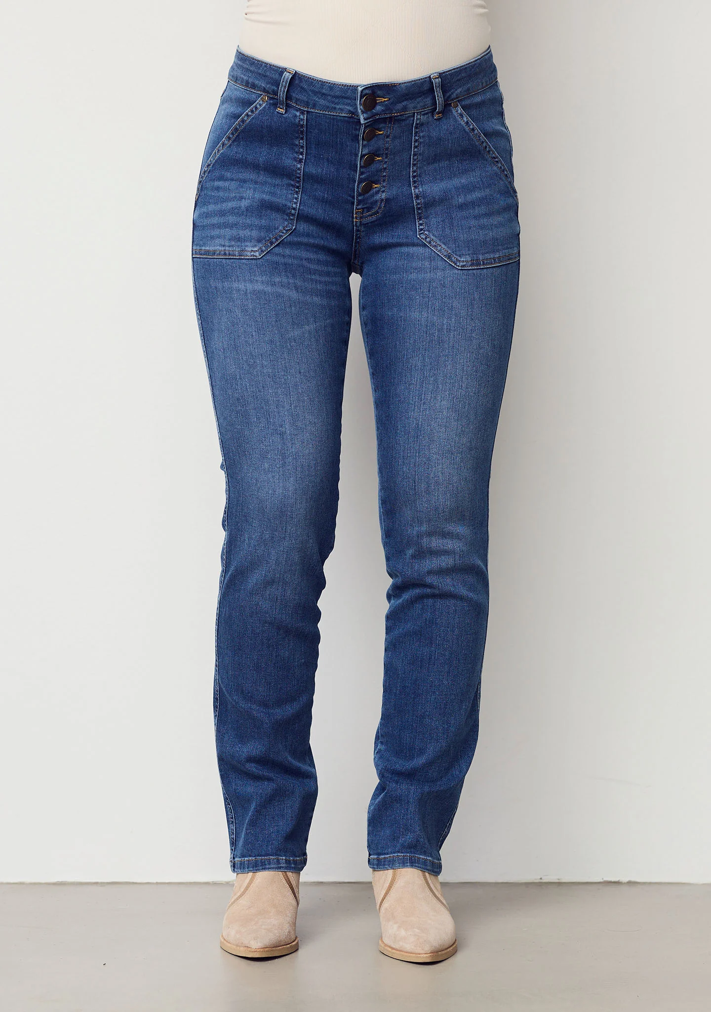 Como Long Jeans - Mid Denim Wash
