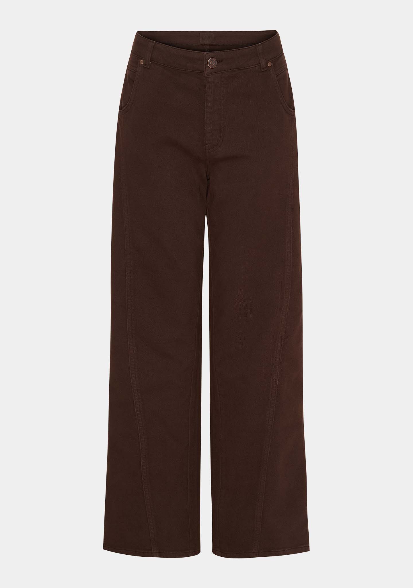 Como Slit Twill Pant - Dark brown