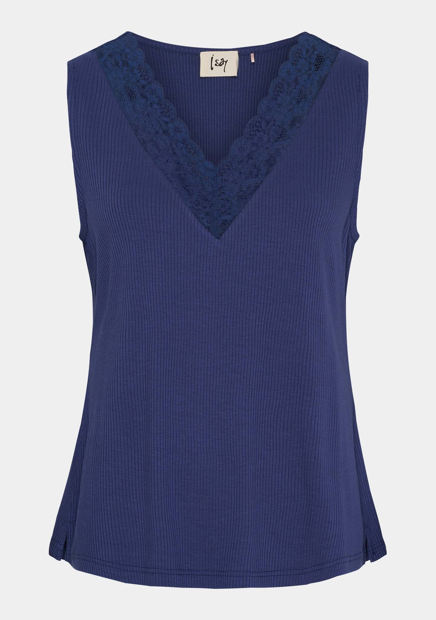 Dee V-Neck Top - Navy - Image 4