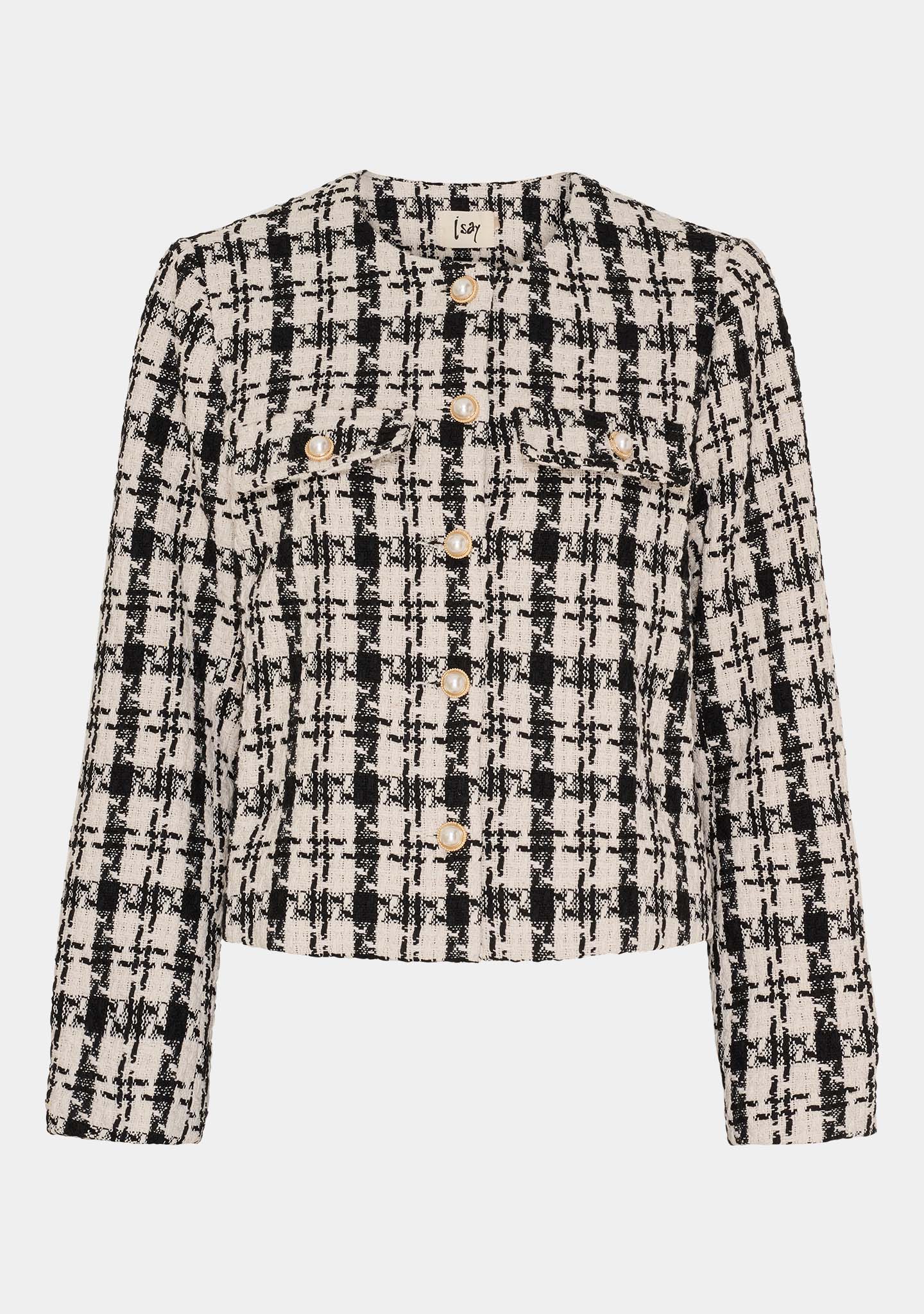 Emilie Blazer - Black/Cream Check - Image 2