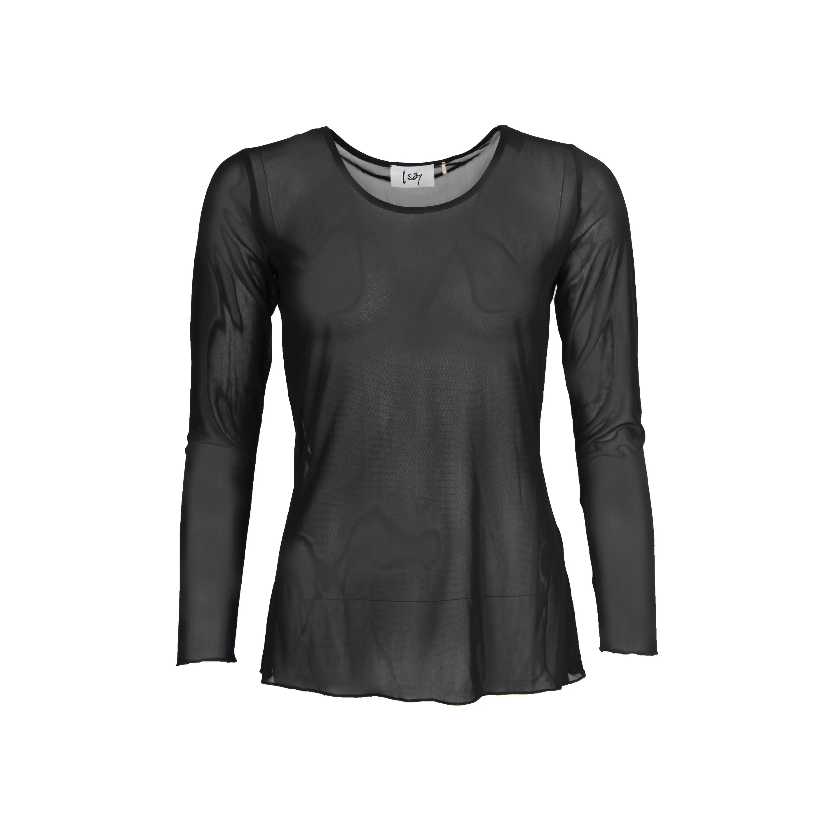 Fifi Mesh l/s O-Neck - Black - Image 3