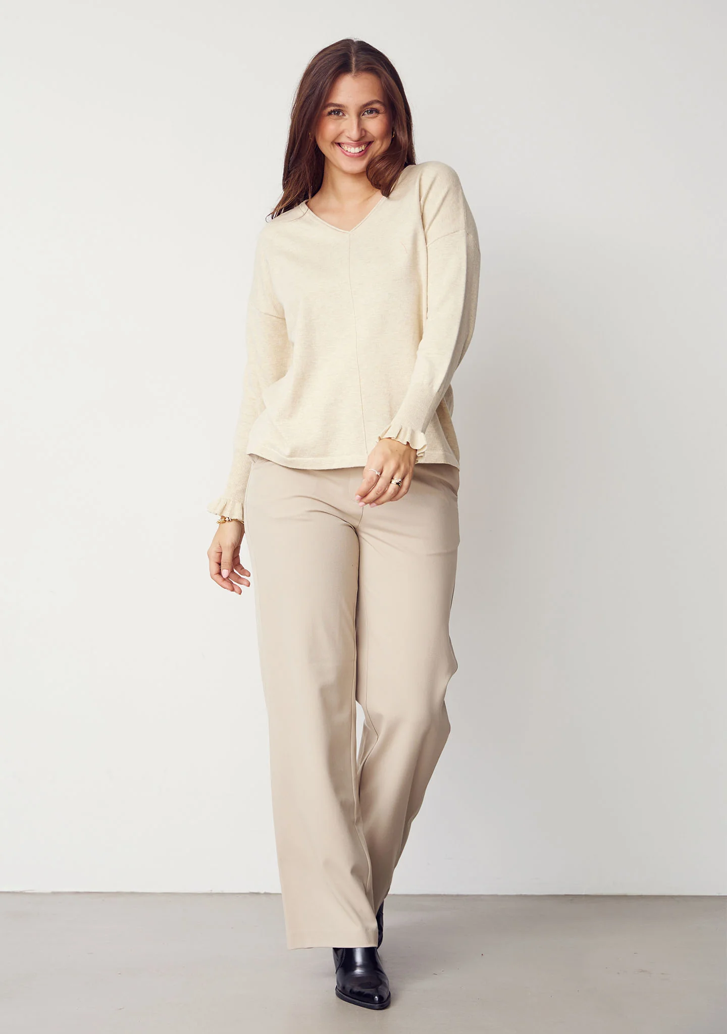 Firenze Wide Pant - Sand - Image 4