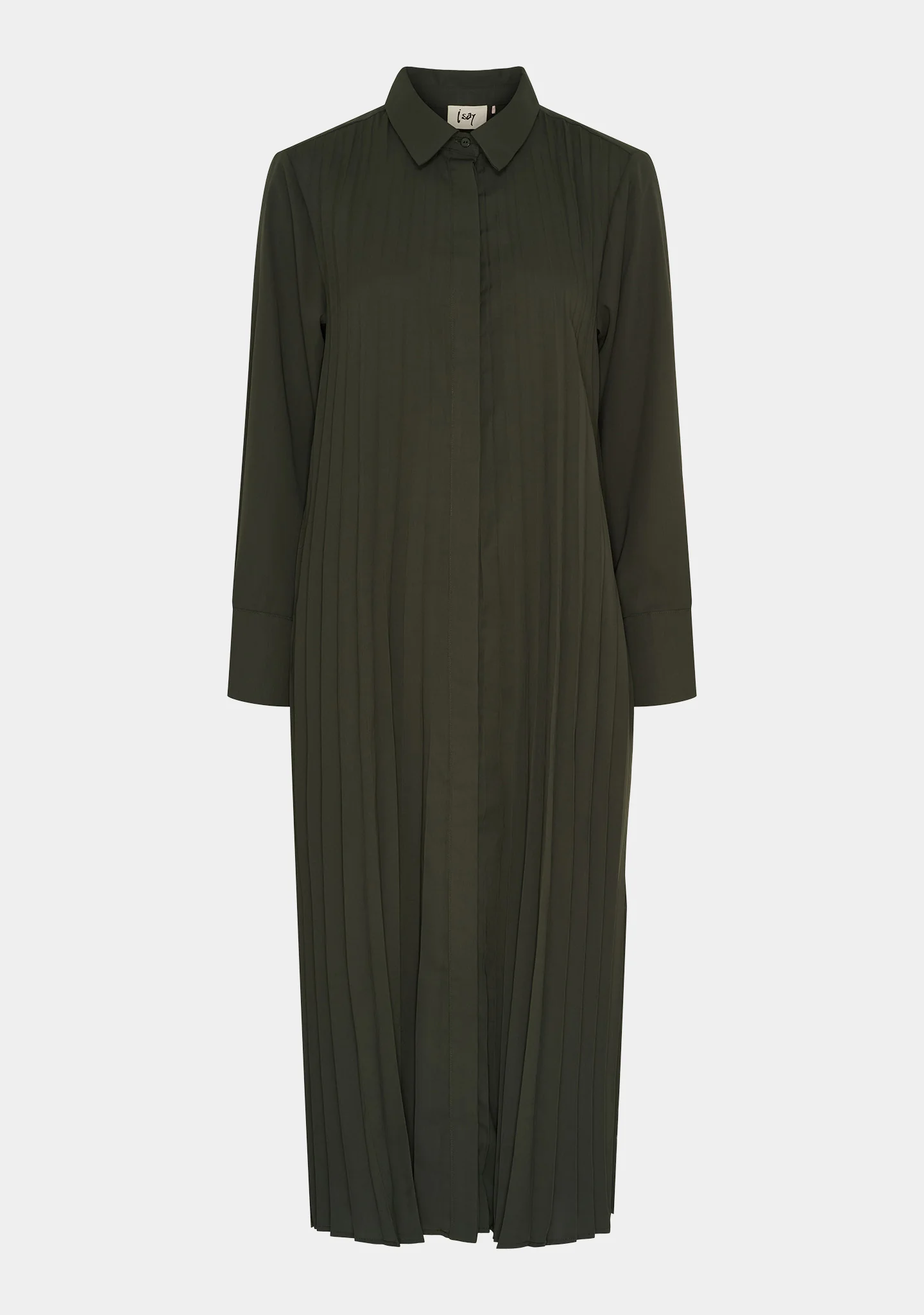 Frida Pleat Dress - Army - Image 2