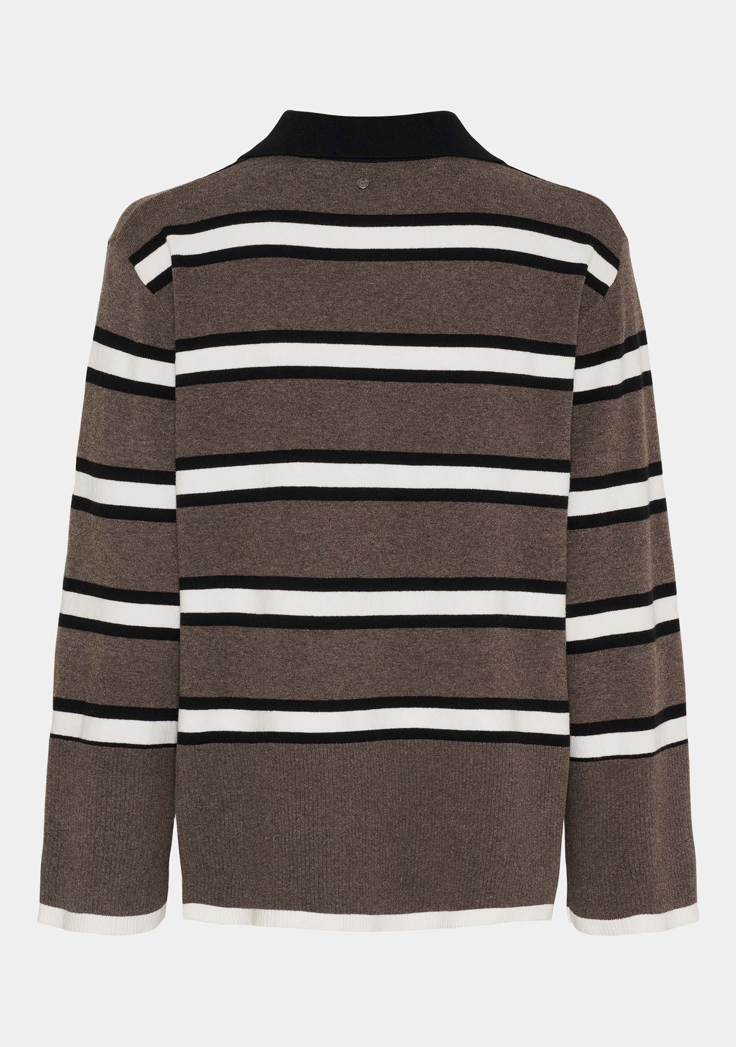 Frigga Polo Pullover - Potato Melange Stripe - Image 6