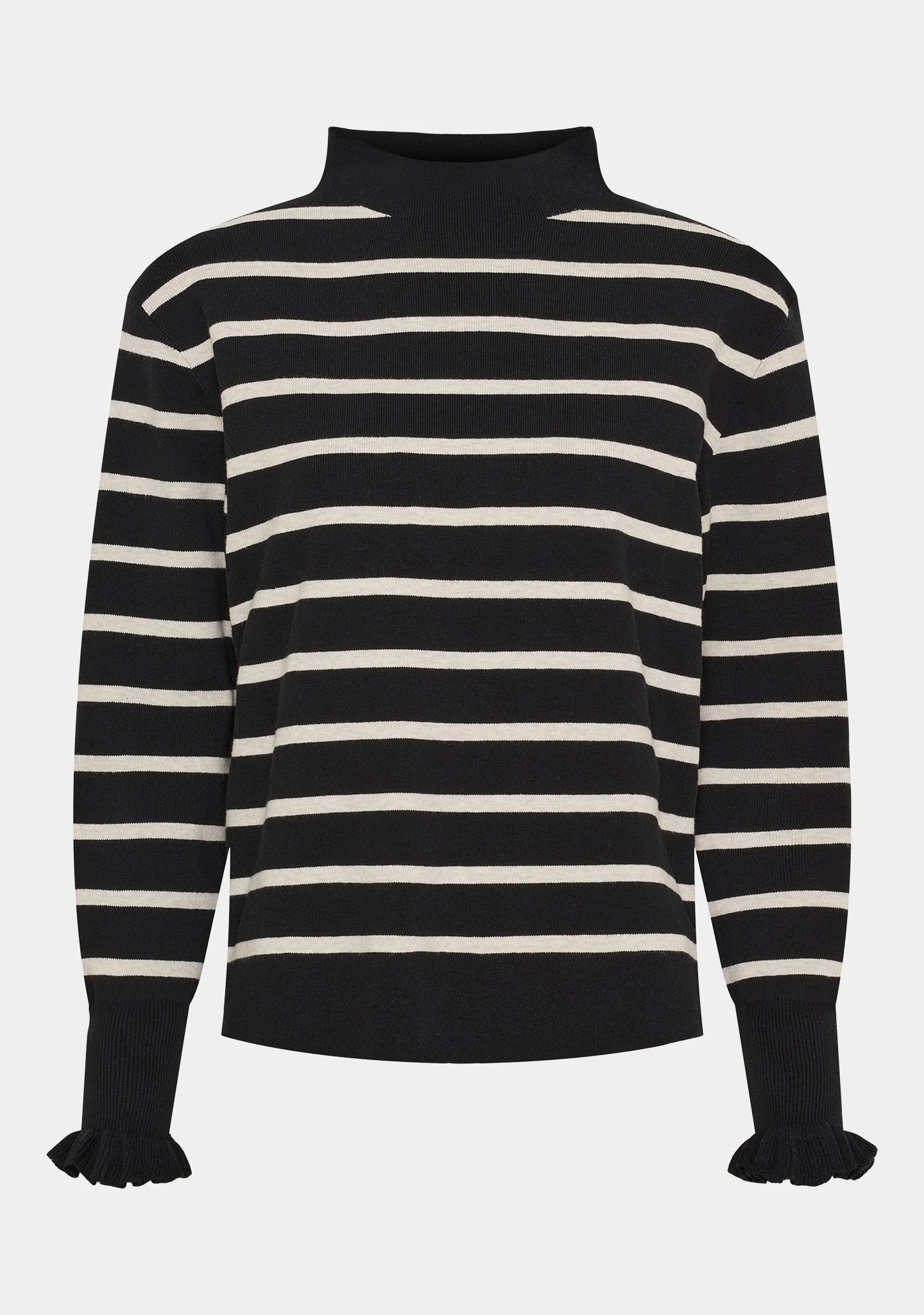 Frigga Stripe Pullover - Black w/Cream - Image 4