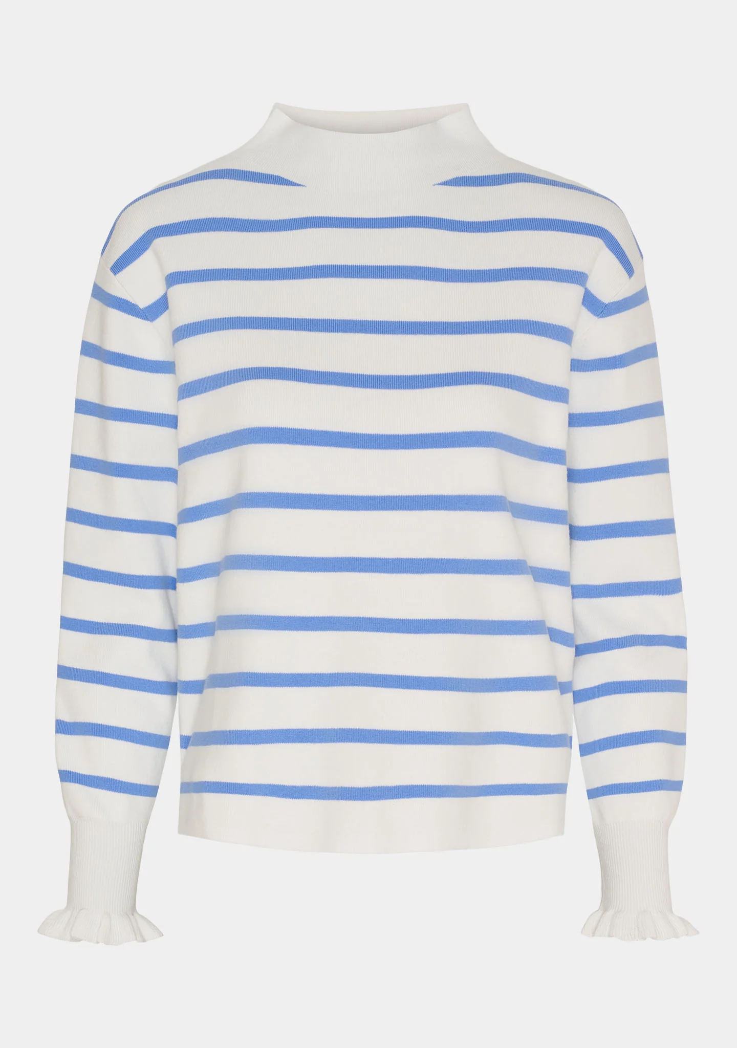 Frigga Stripe Pullover - Broken White w/Skyblue - Image 4