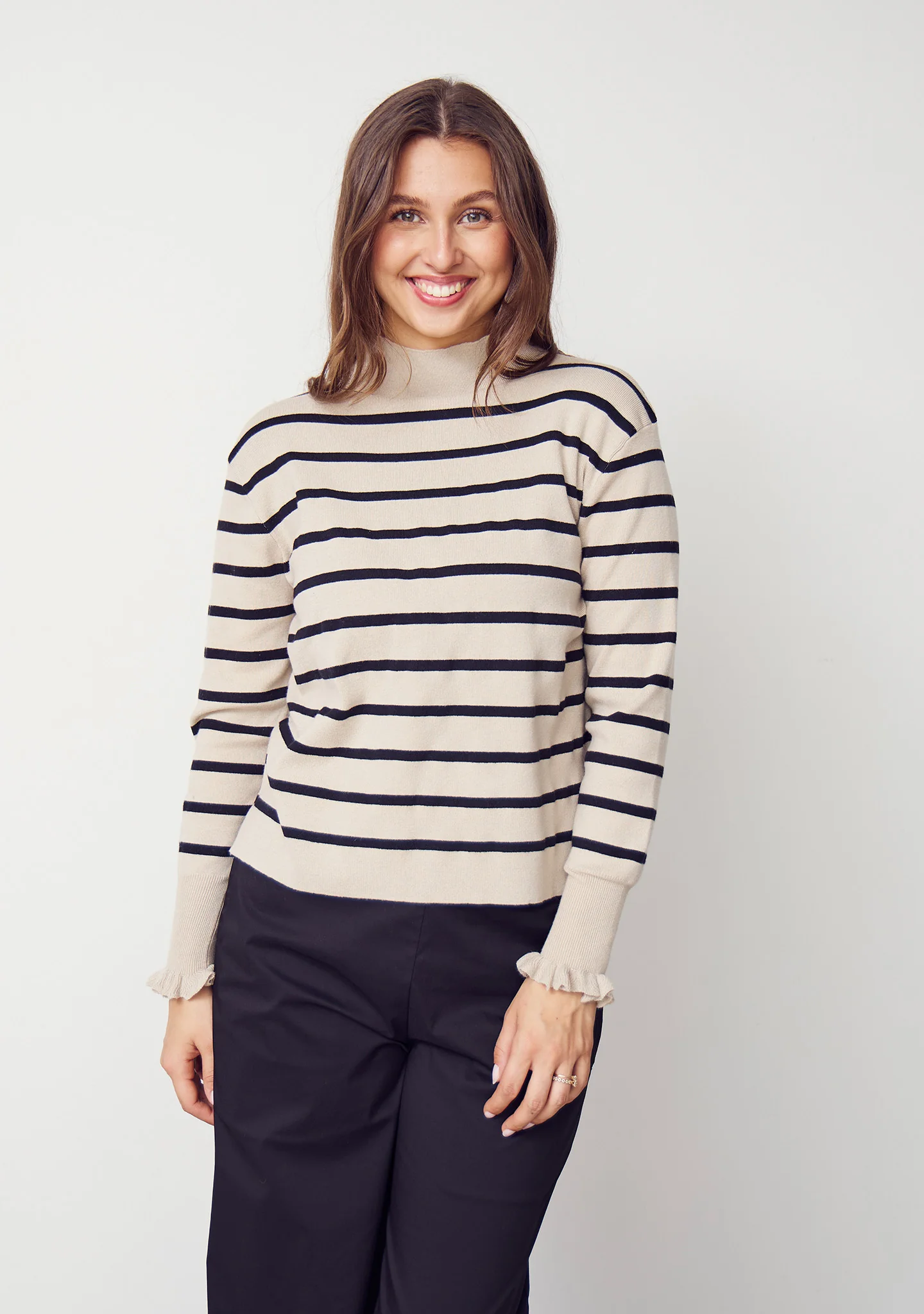 Frigga Stripe Pullover - Golden w/black - Image 2