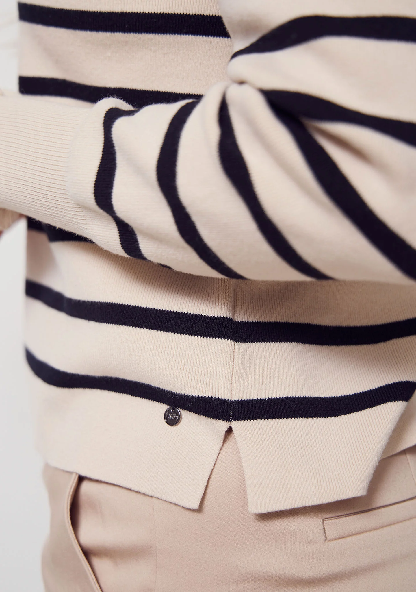Frigga Stripe Pullover - Sand w/Black - Image 5