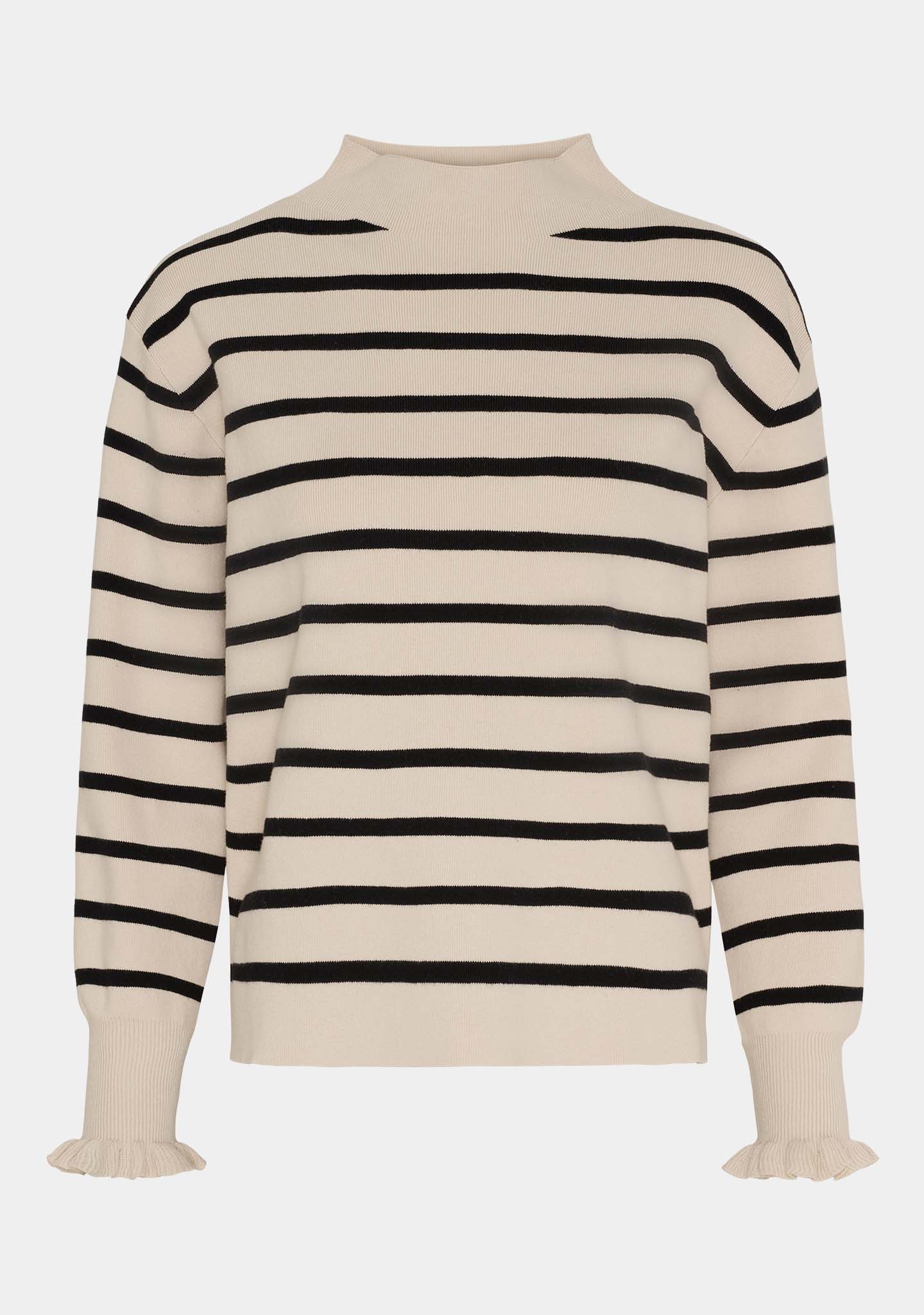 Frigga Stripe Pullover - Sand w/Black - Image 6