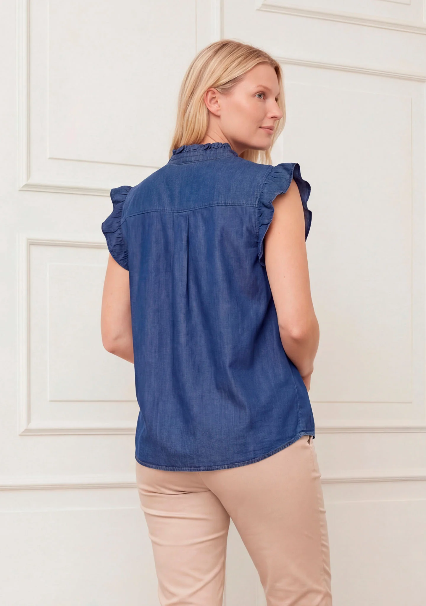 Ganja Flounce Top - Dark Denim Wash - Image 2