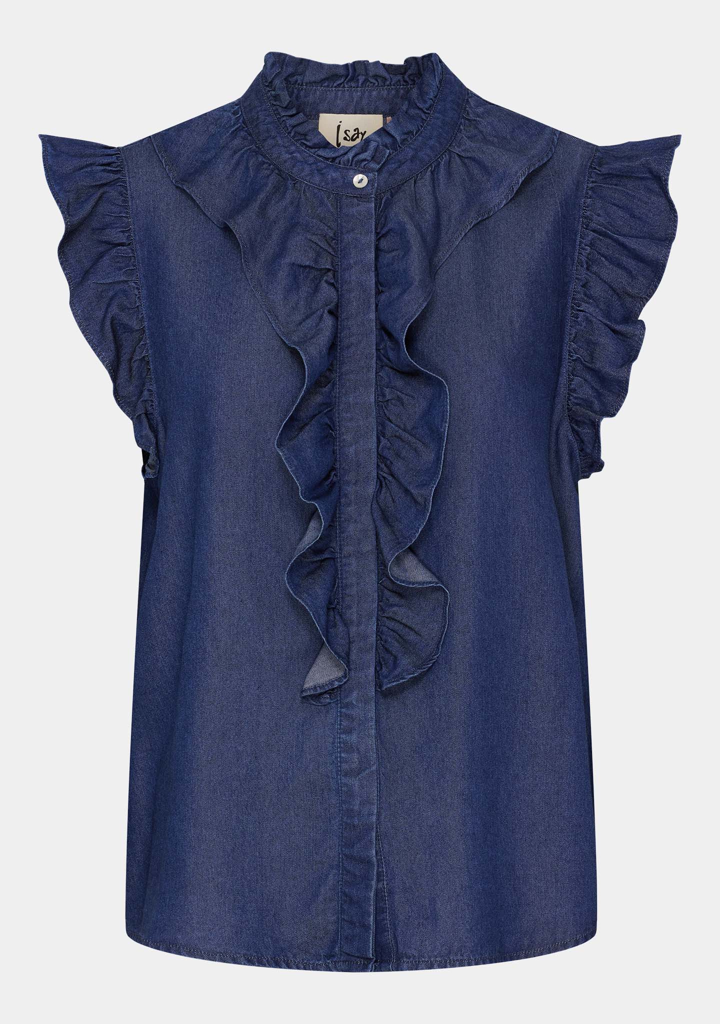 Ganja Flounce Top - Dark Denim Wash - Image 6