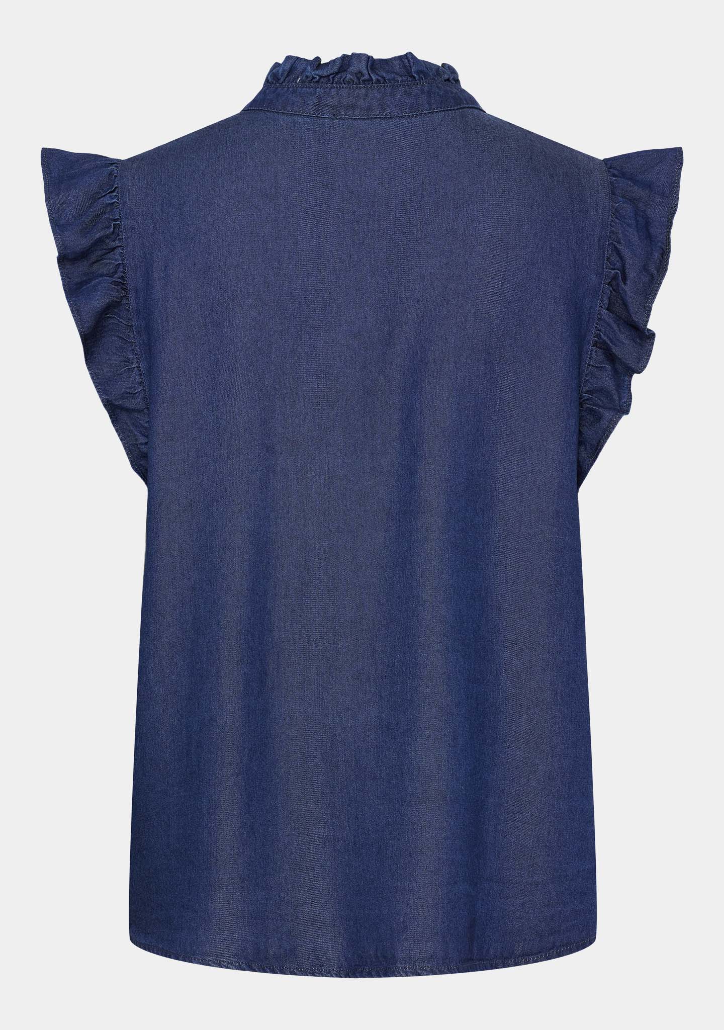 Ganja Flounce Top - Dark Denim Wash - Image 7