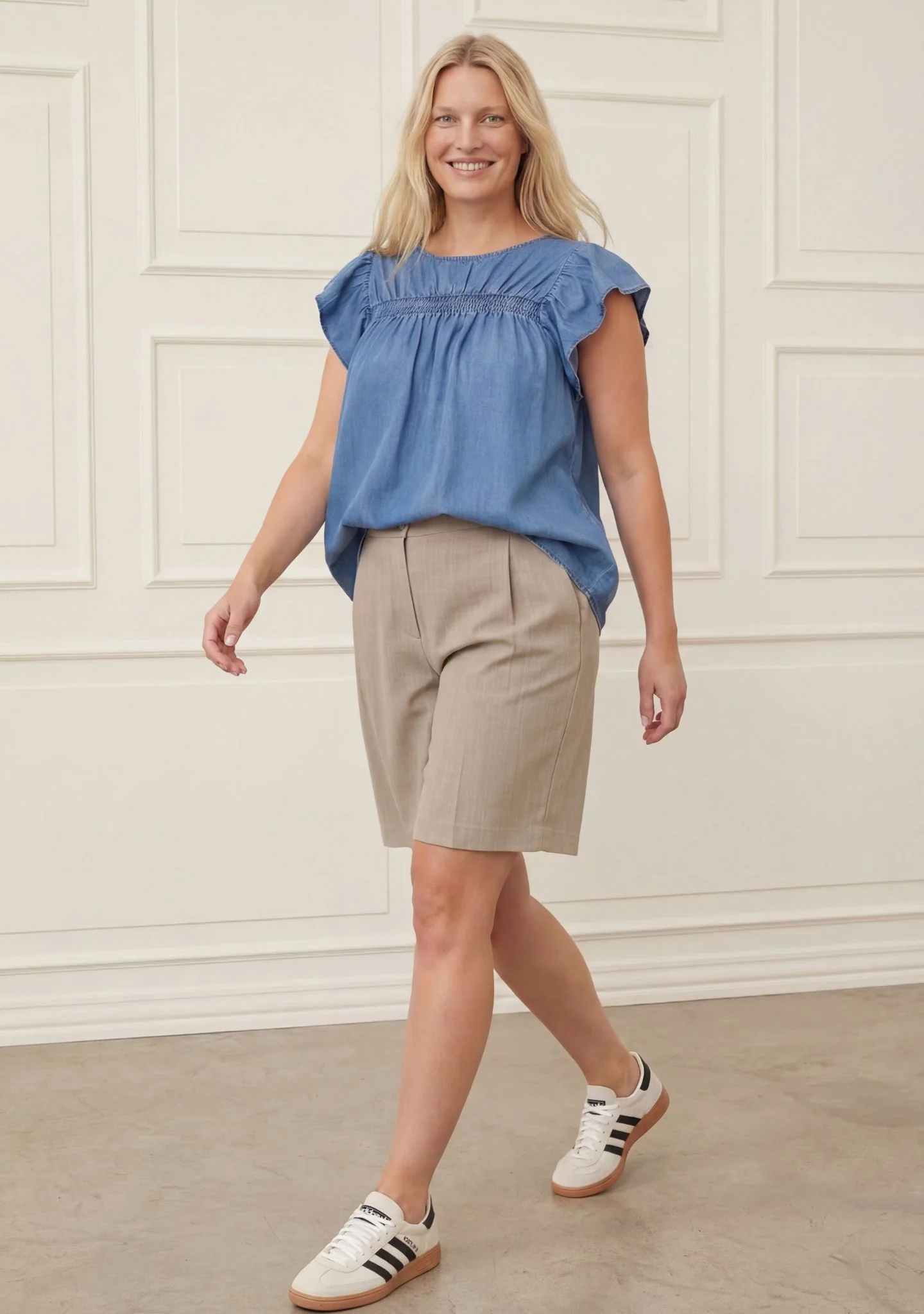 Ganja Smock Top - Denim Blue - Image 4
