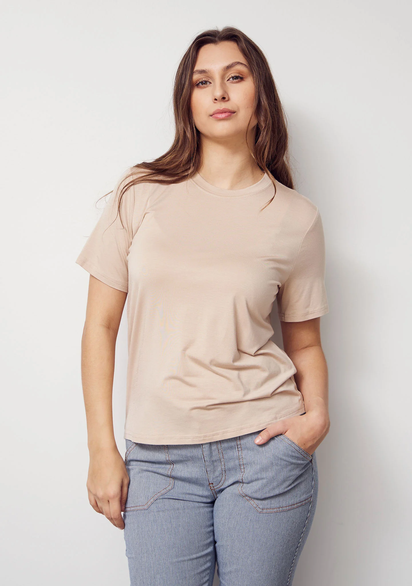 Gritt O-Neck T-Shirt - Sand - Image 2