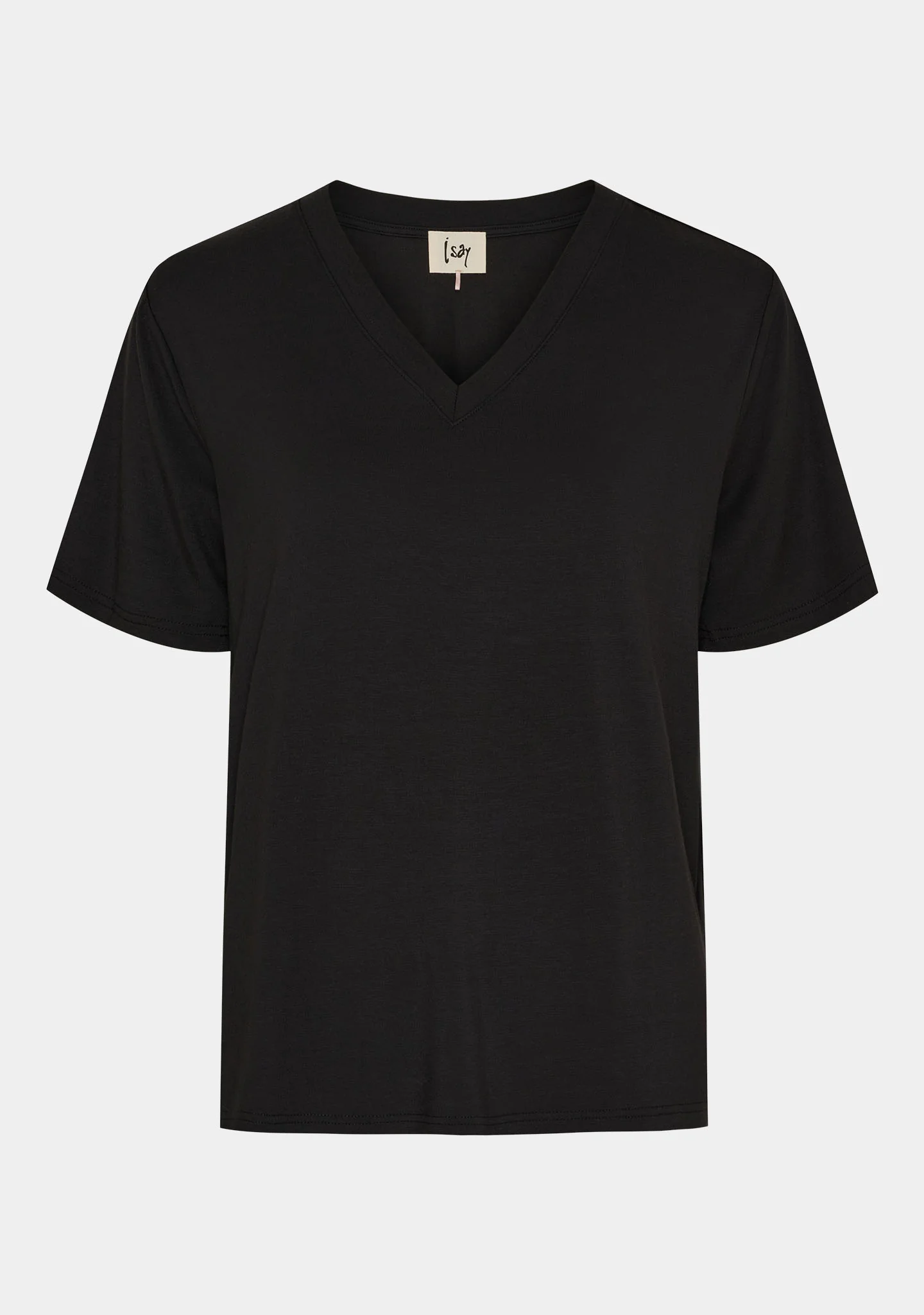 Gritt V-Neck T-Shirt - Black - Image 4
