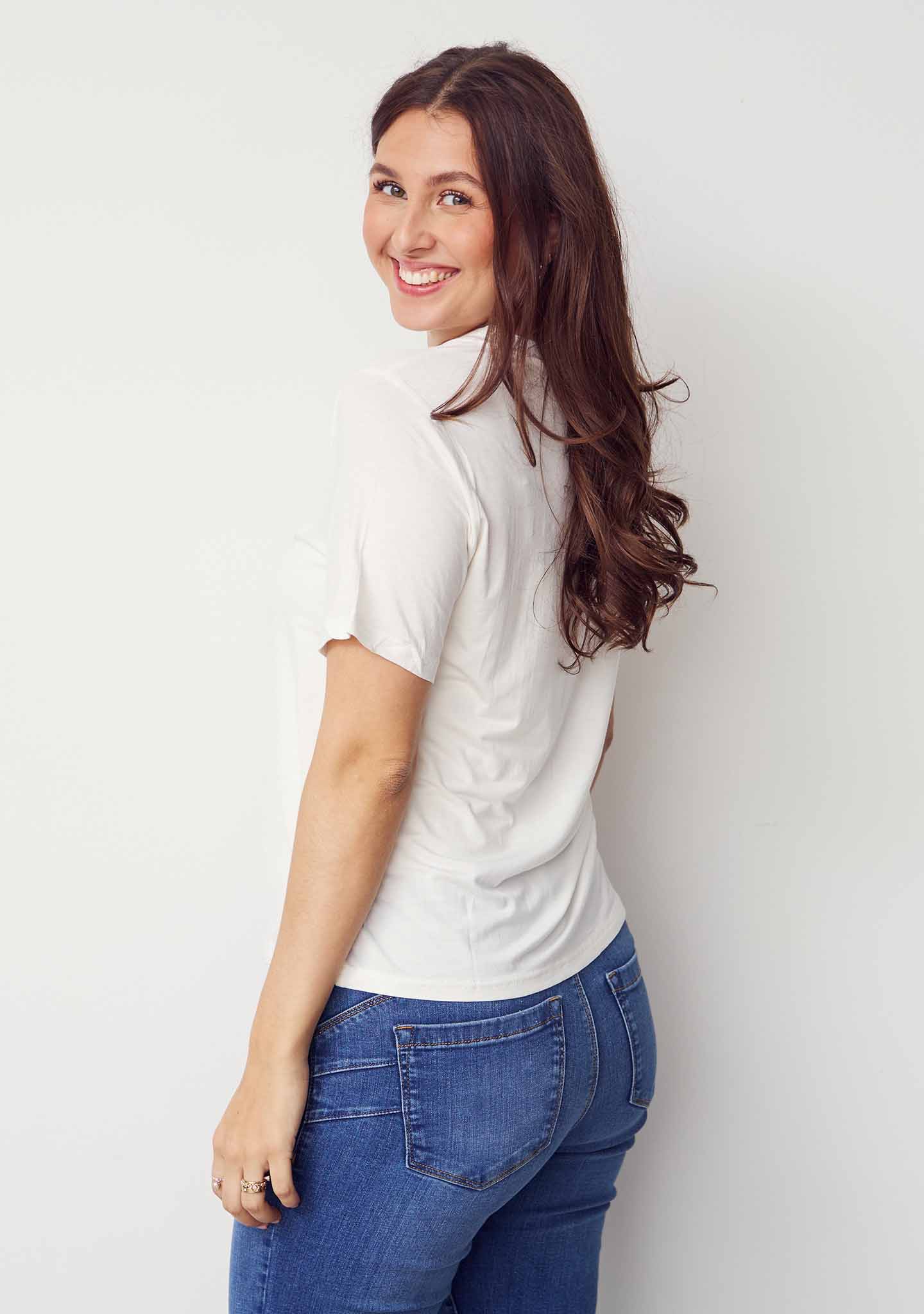 Gritt V-Neck T-Shirt - Broken White - Image 2