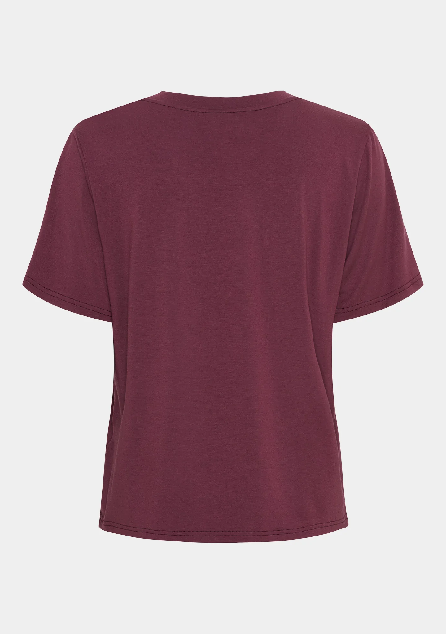 Gritt V-Neck T-Shirt - Wine - Image 2