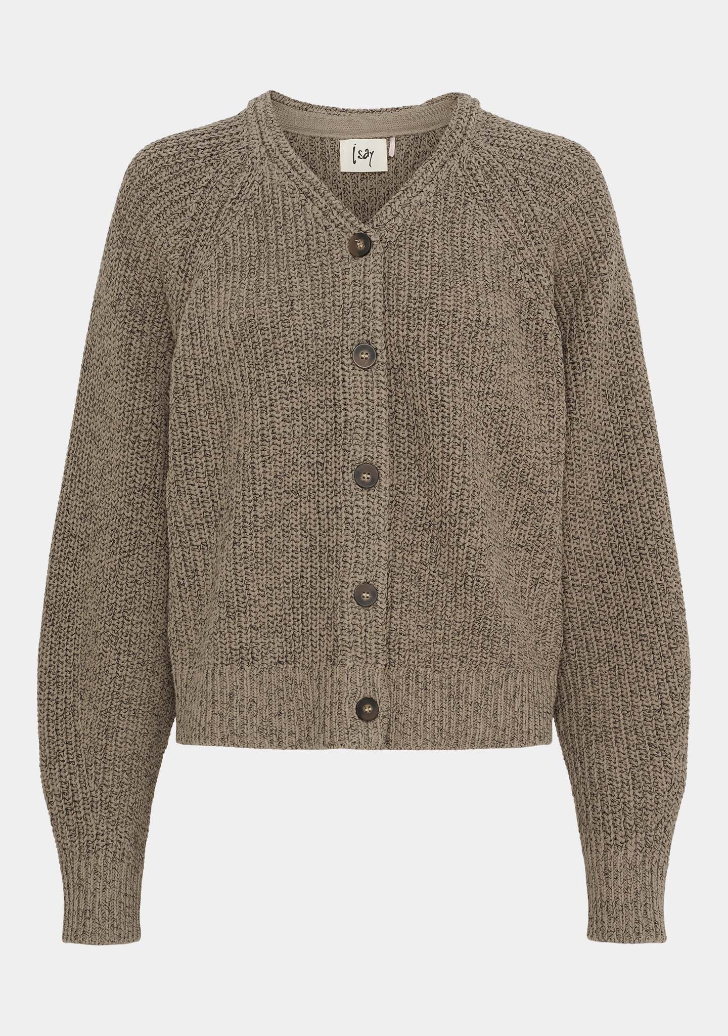 Gunda Knit Cardigan - Black/Potato Melange - Image 5