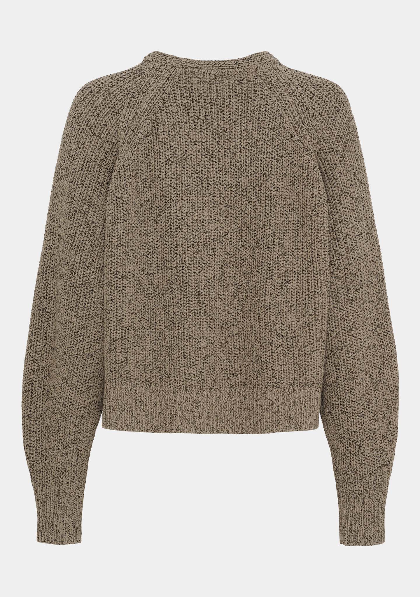 Gunda Knit Cardigan - Black/Potato Melange - Image 6