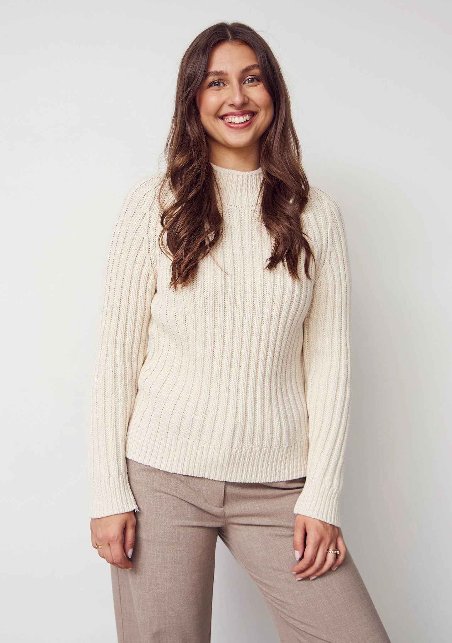 Gwen Highneck Pullover - Broken White - Image 2
