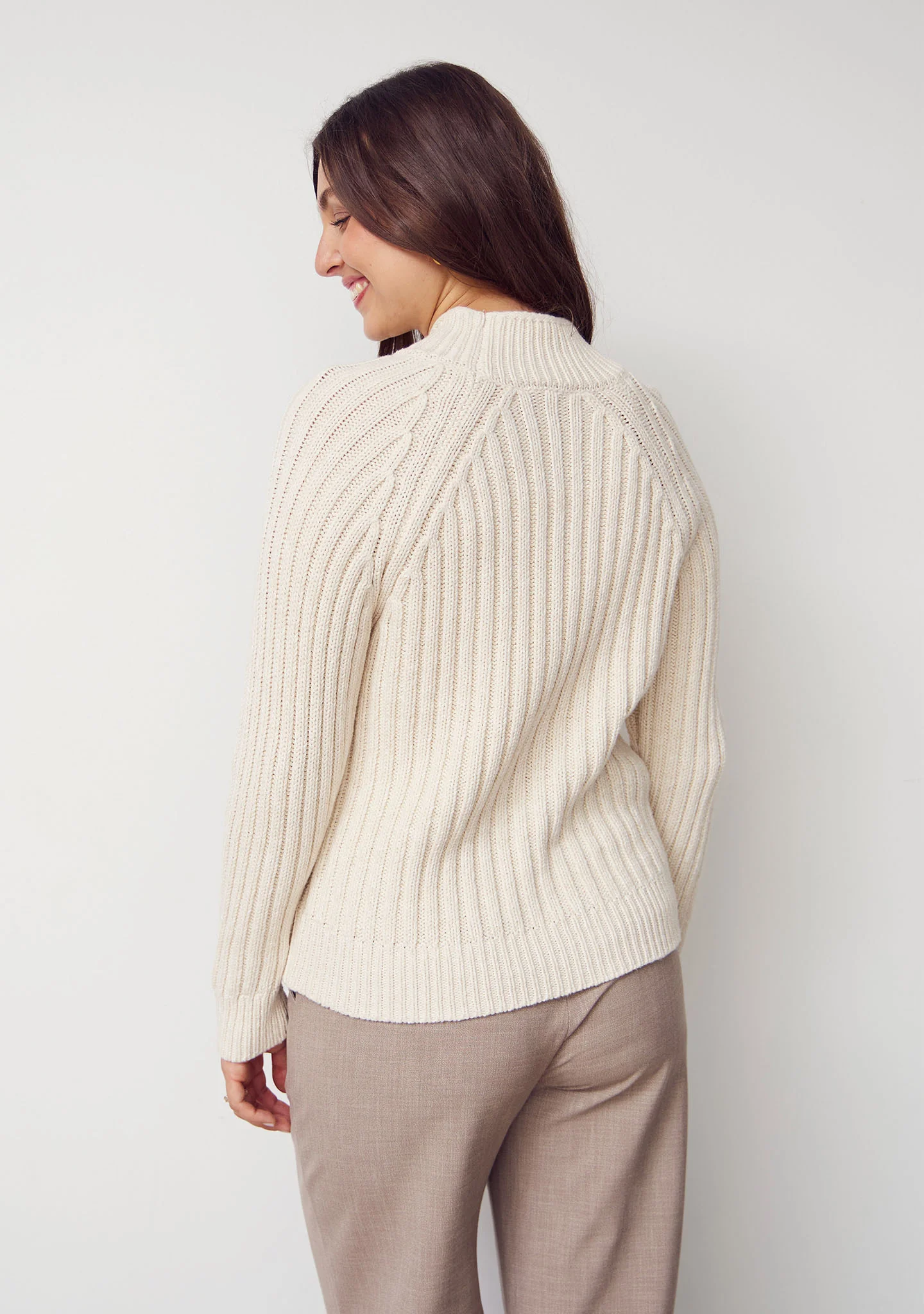 Gwen Highneck Pullover - Broken White - Image 3