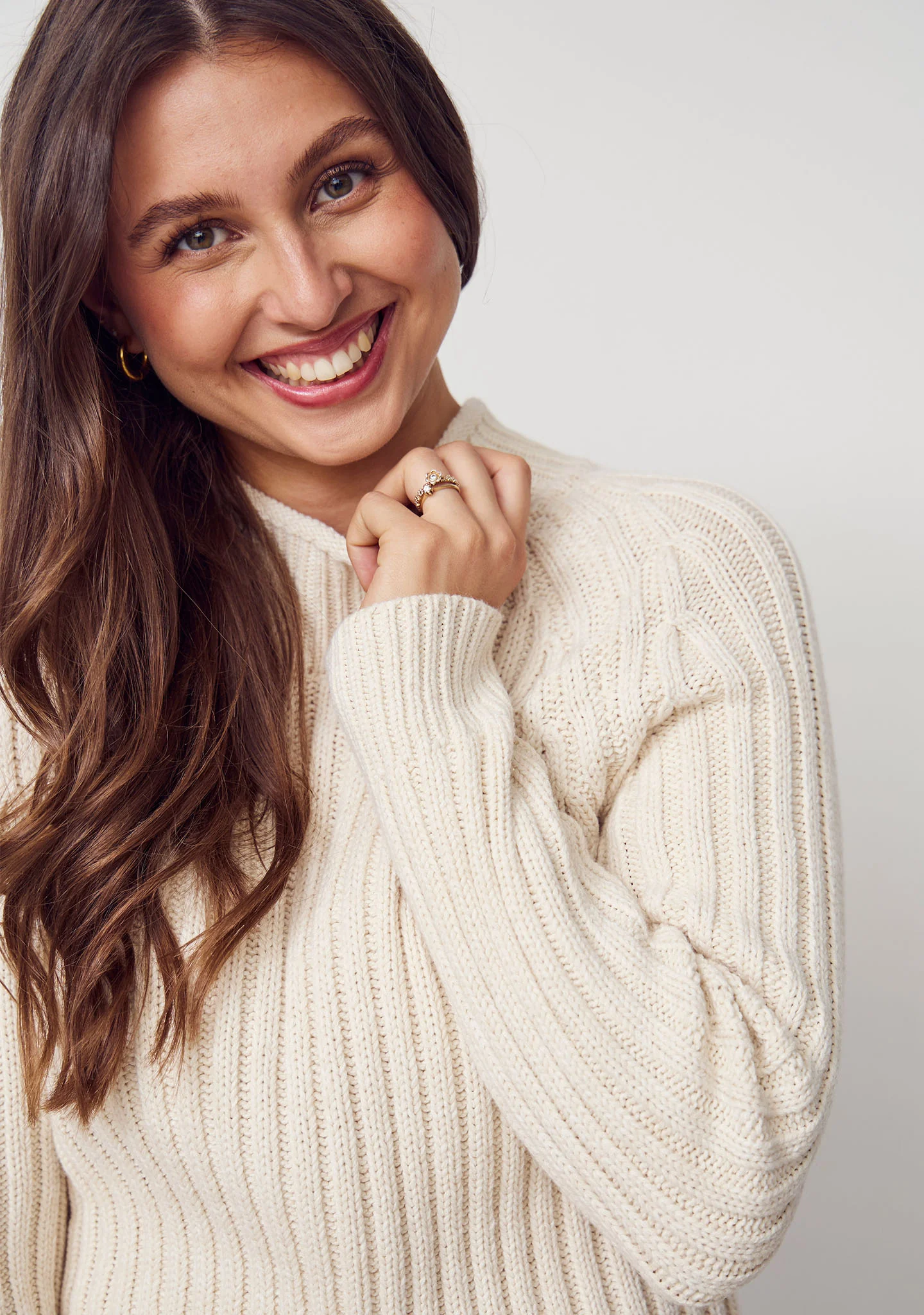 Gwen Highneck Pullover - Broken White - Image 4
