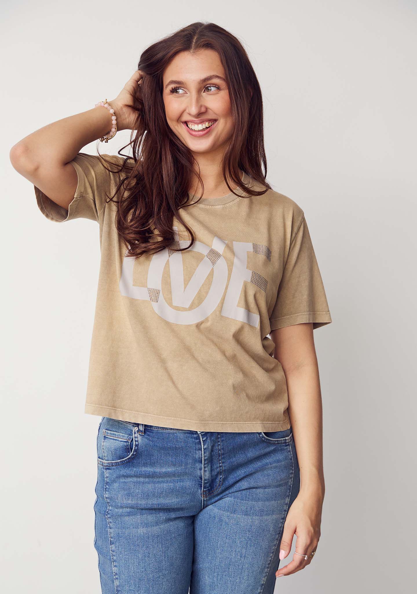Haley New T-Shirt - Washed Taupe