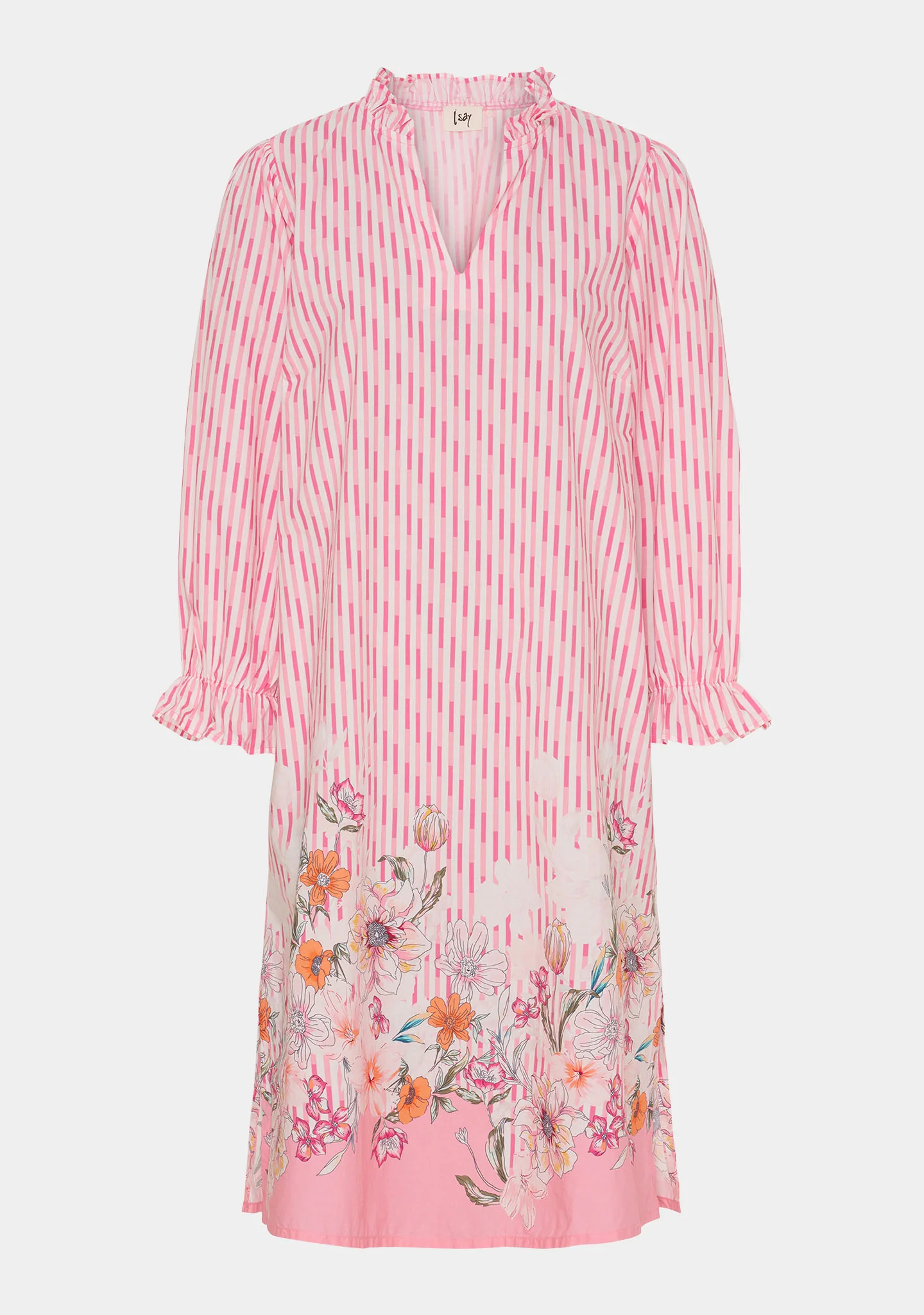 Helia New Dress - Pink Tone Borderprint - Image 4