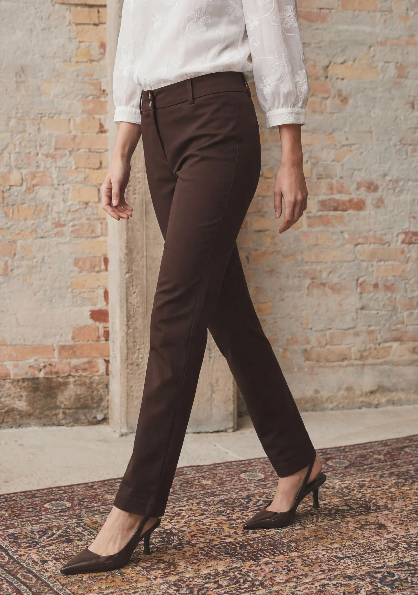 Isay Chino Pant - Dark Brown LONG