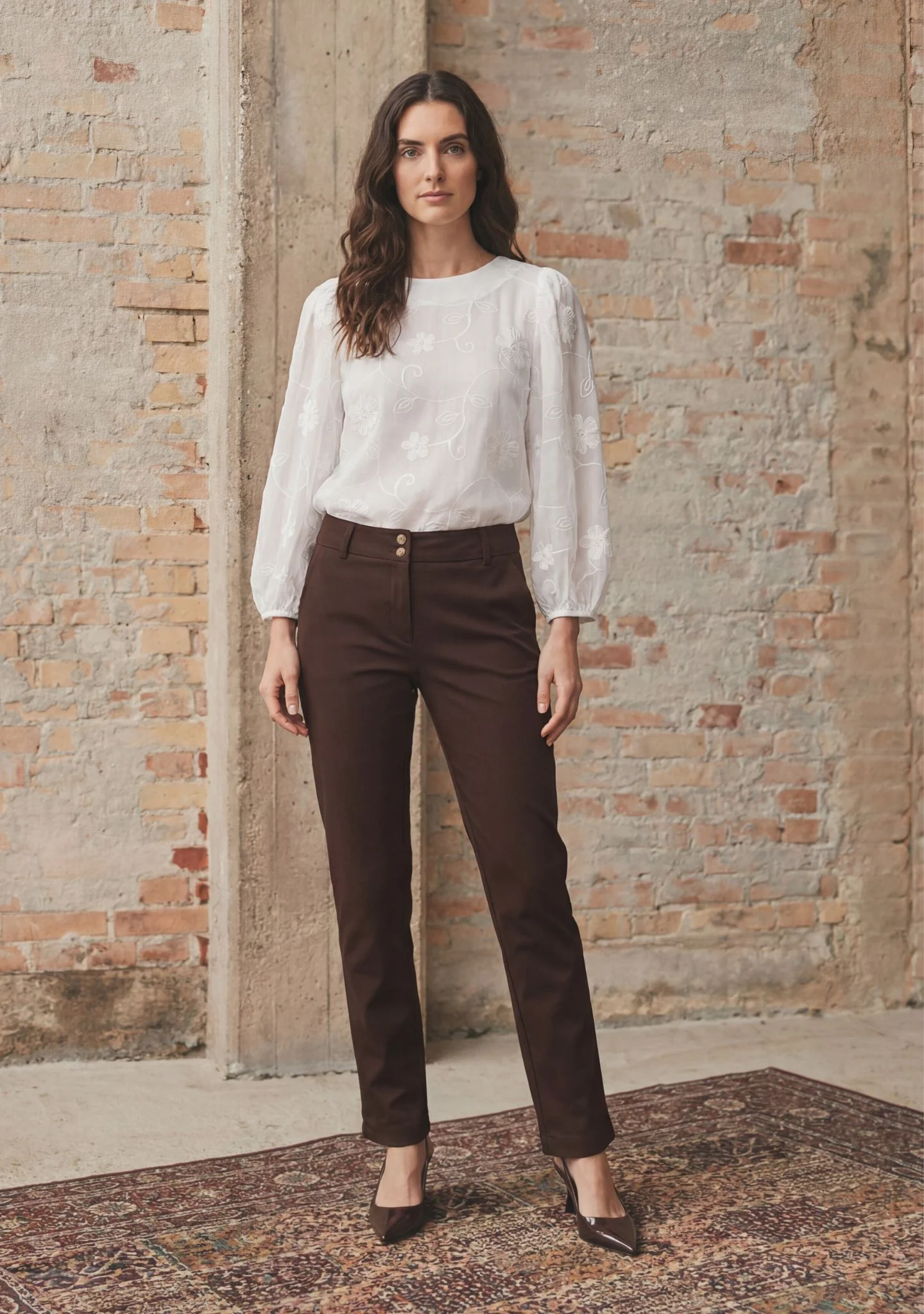 Isay Chino Pant - Dark Brown LONG - Image 2