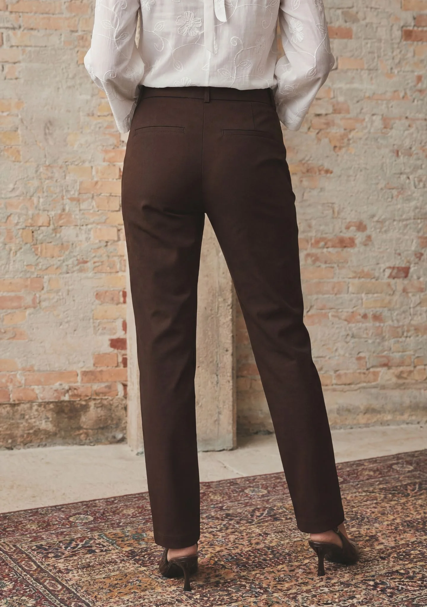 Isay Chino Pant - Dark Brown LONG - Image 3