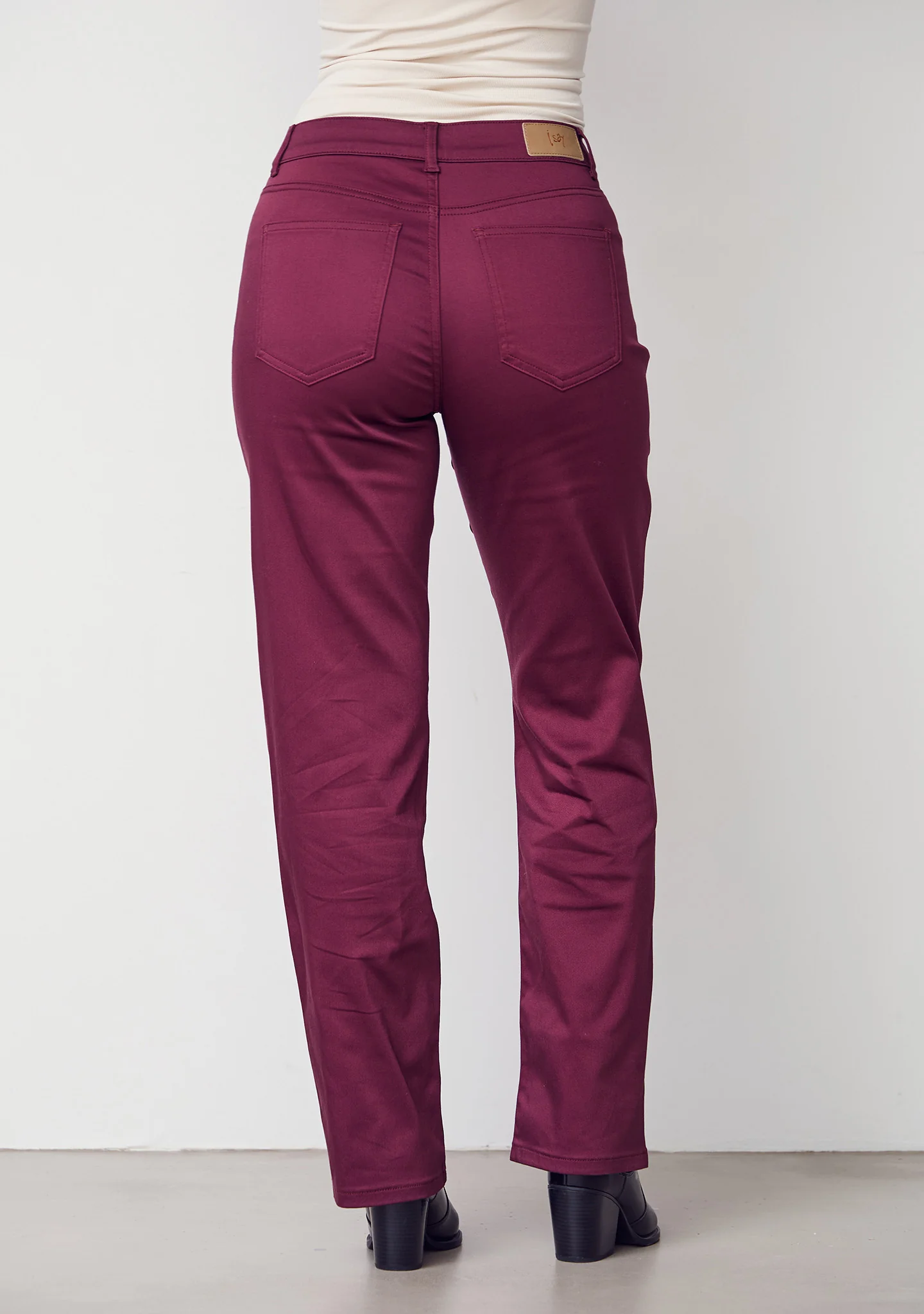 Isay Long Straight Pant - Wine - Image 3